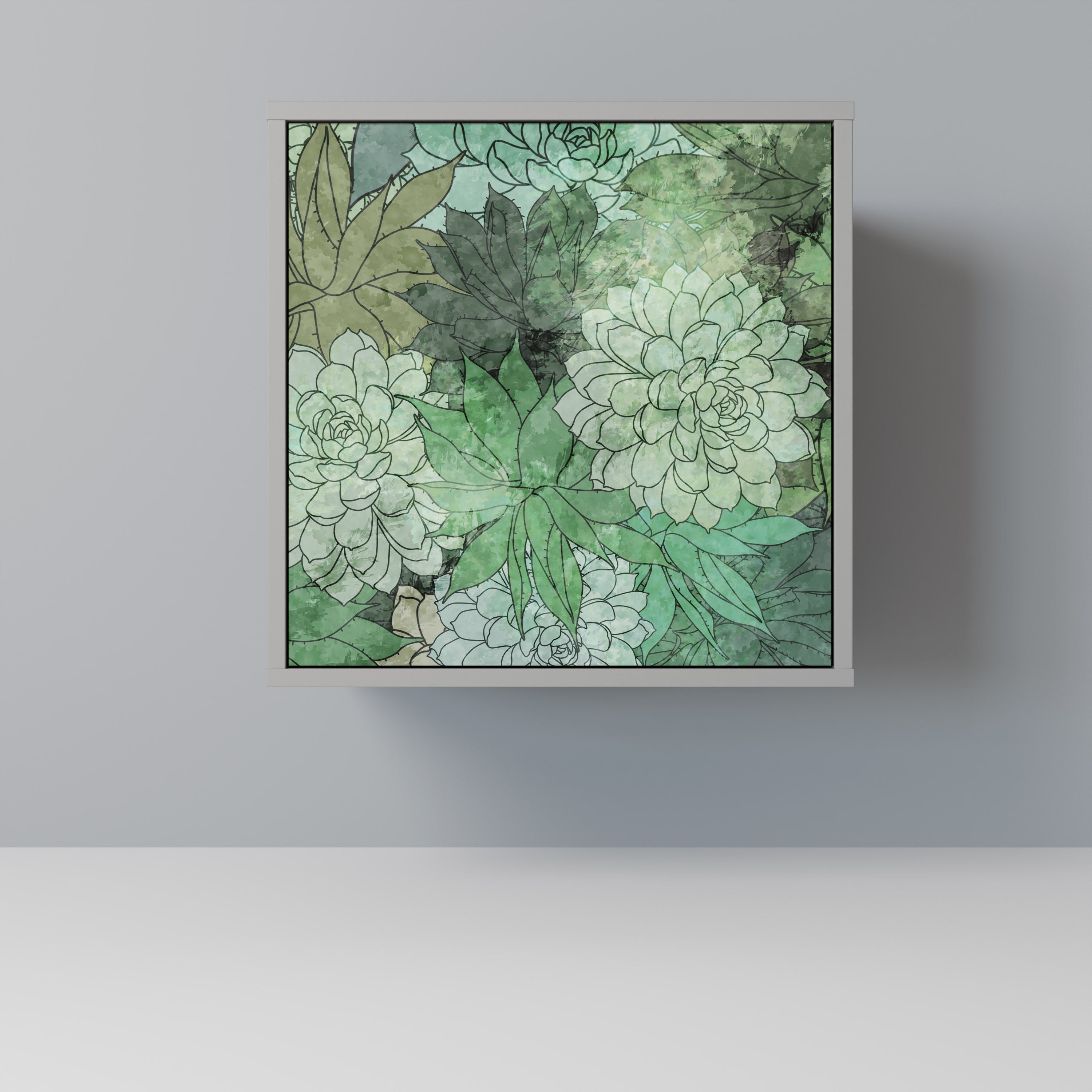 SUCCULENT CLUSTER Sideboard mit 1 Tür in Grau