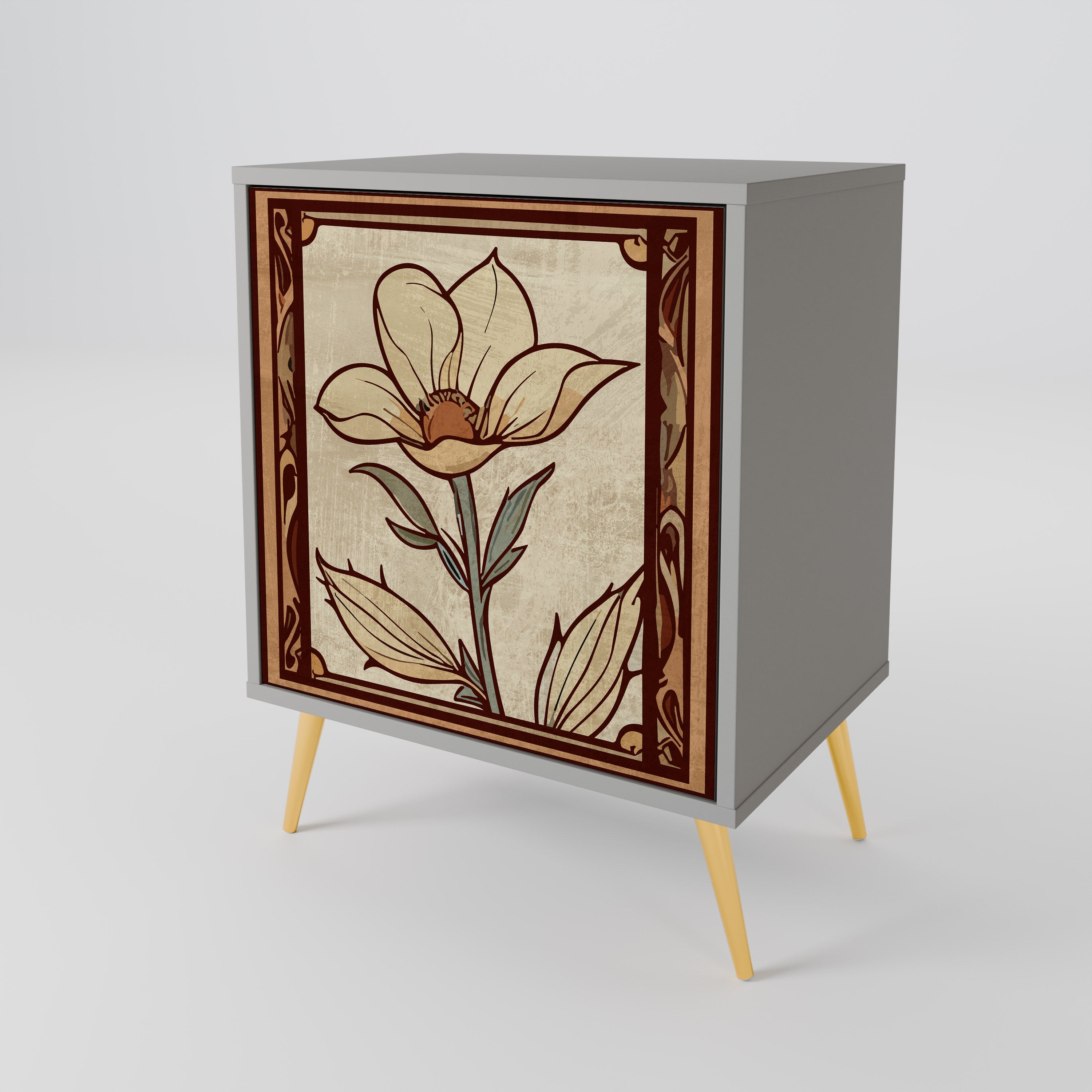 TIMELESS FLORA Sideboard mit 1 Tür in Grau