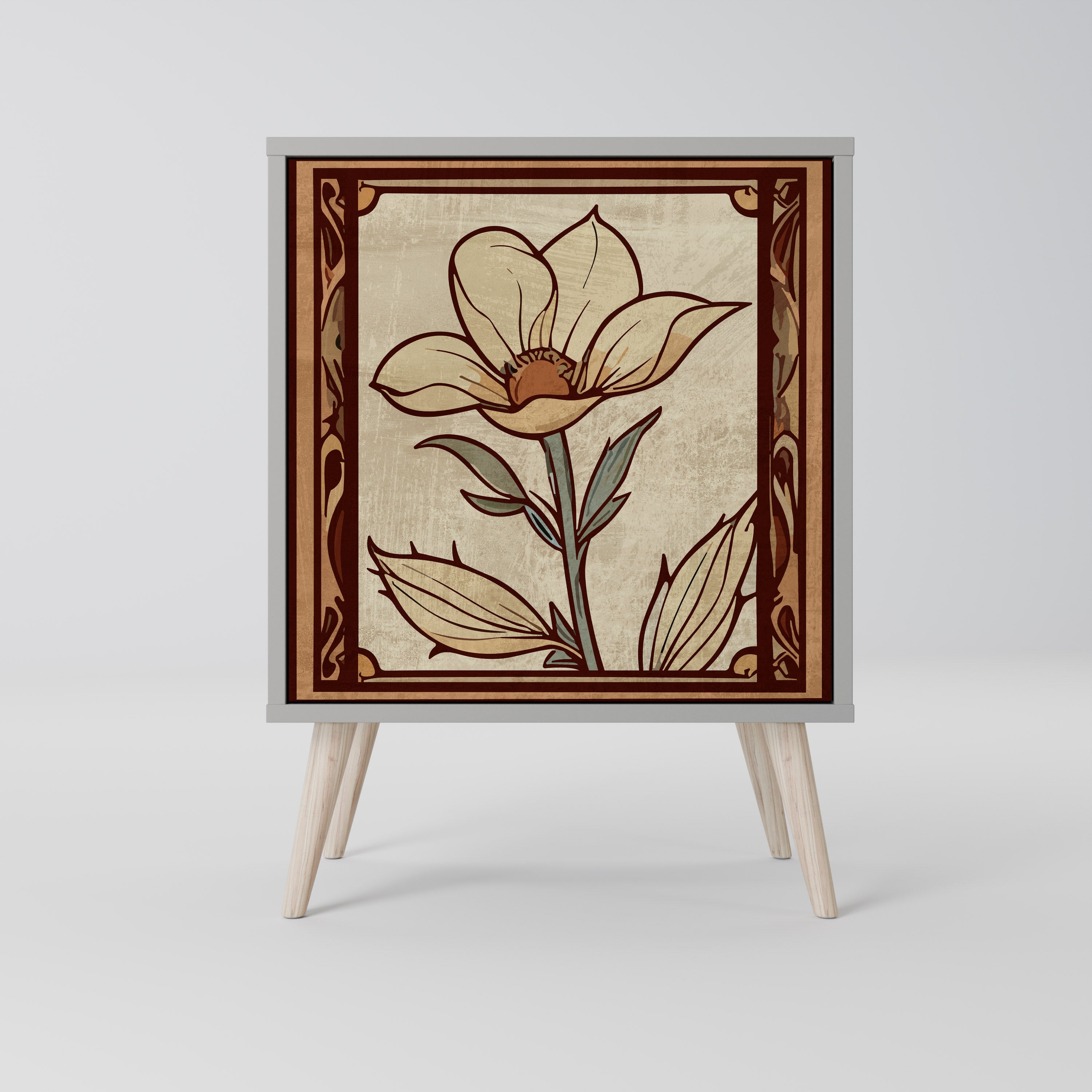 TIMELESS FLORA Sideboard mit 1 Tür in Grau