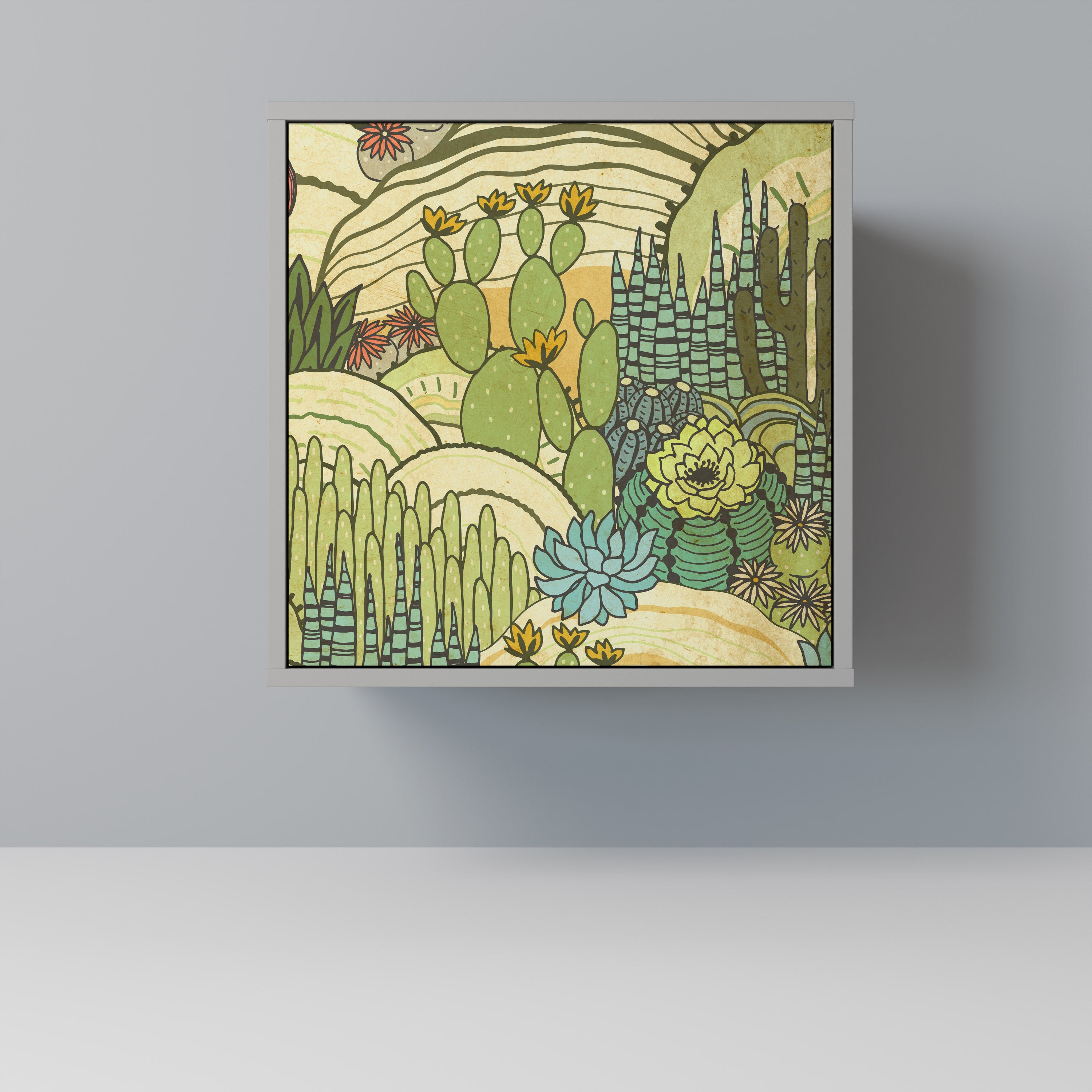 SUCCULENTS KALEIDOSCOPE Sideboard mit 1 Tür in Grau