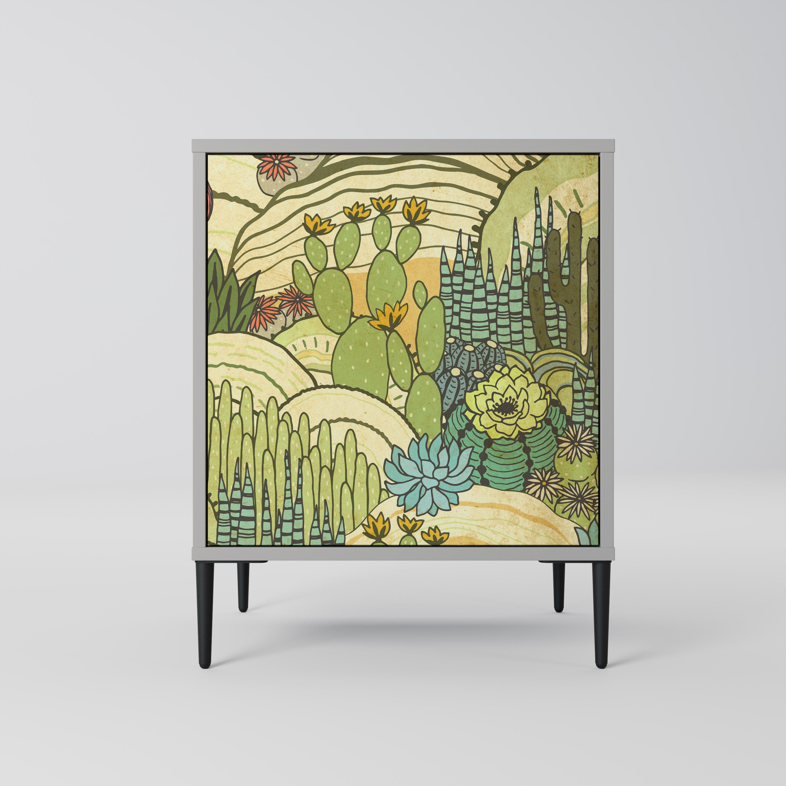 SUCCULENTS KALEIDOSCOPE Sideboard mit 1 Tür in Grau