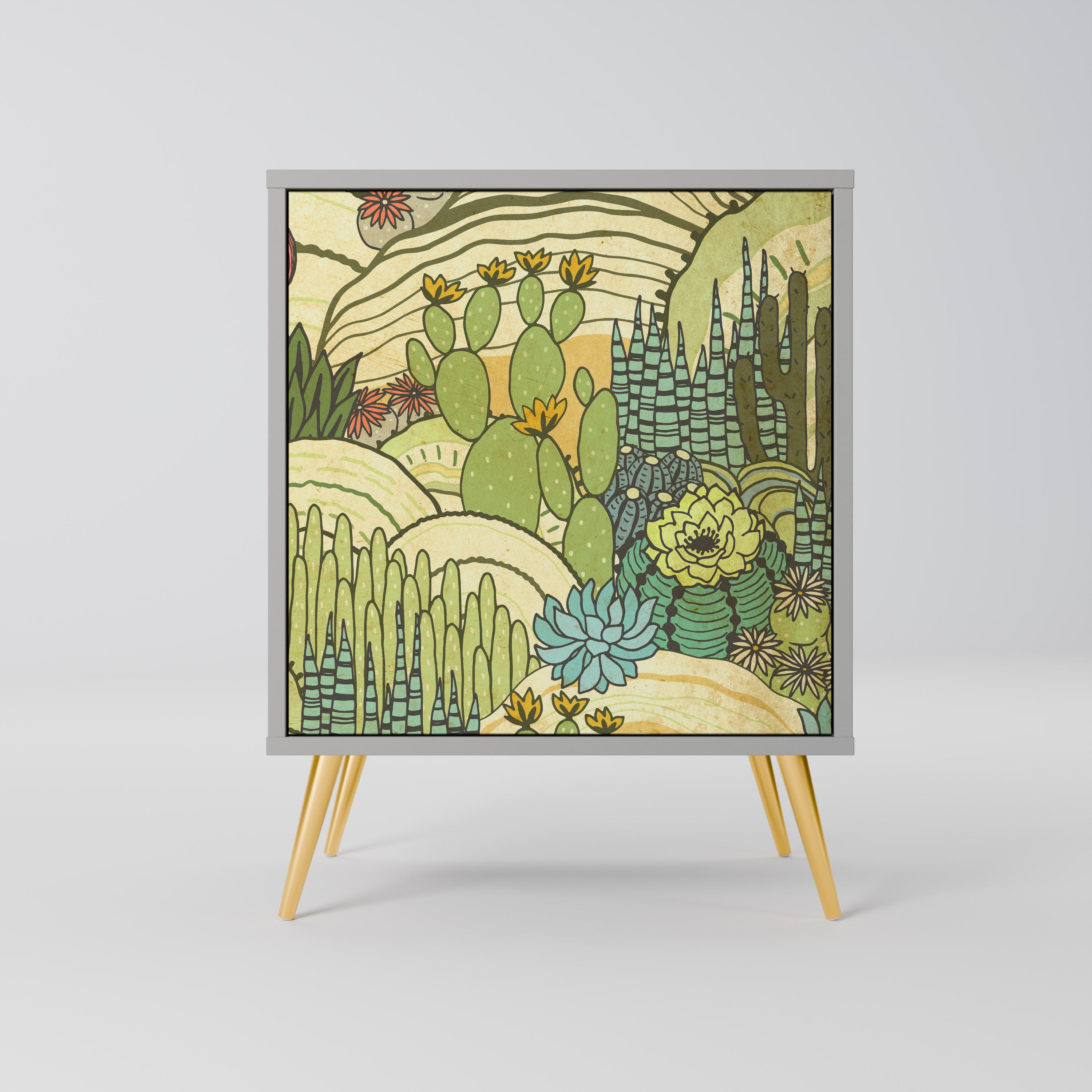 SUCCULENTS KALEIDOSCOPE Sideboard mit 1 Tür in Grau