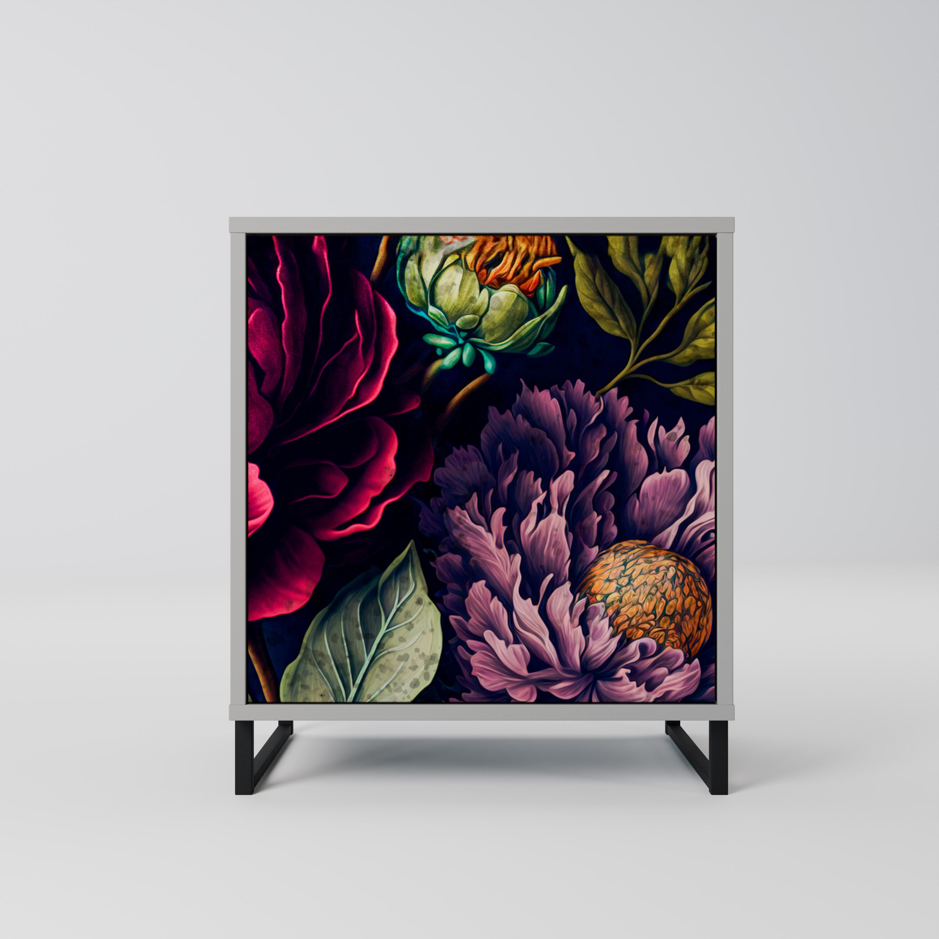 BLOOMING ELEGANCE Sideboard mit 1 Tür in Grau