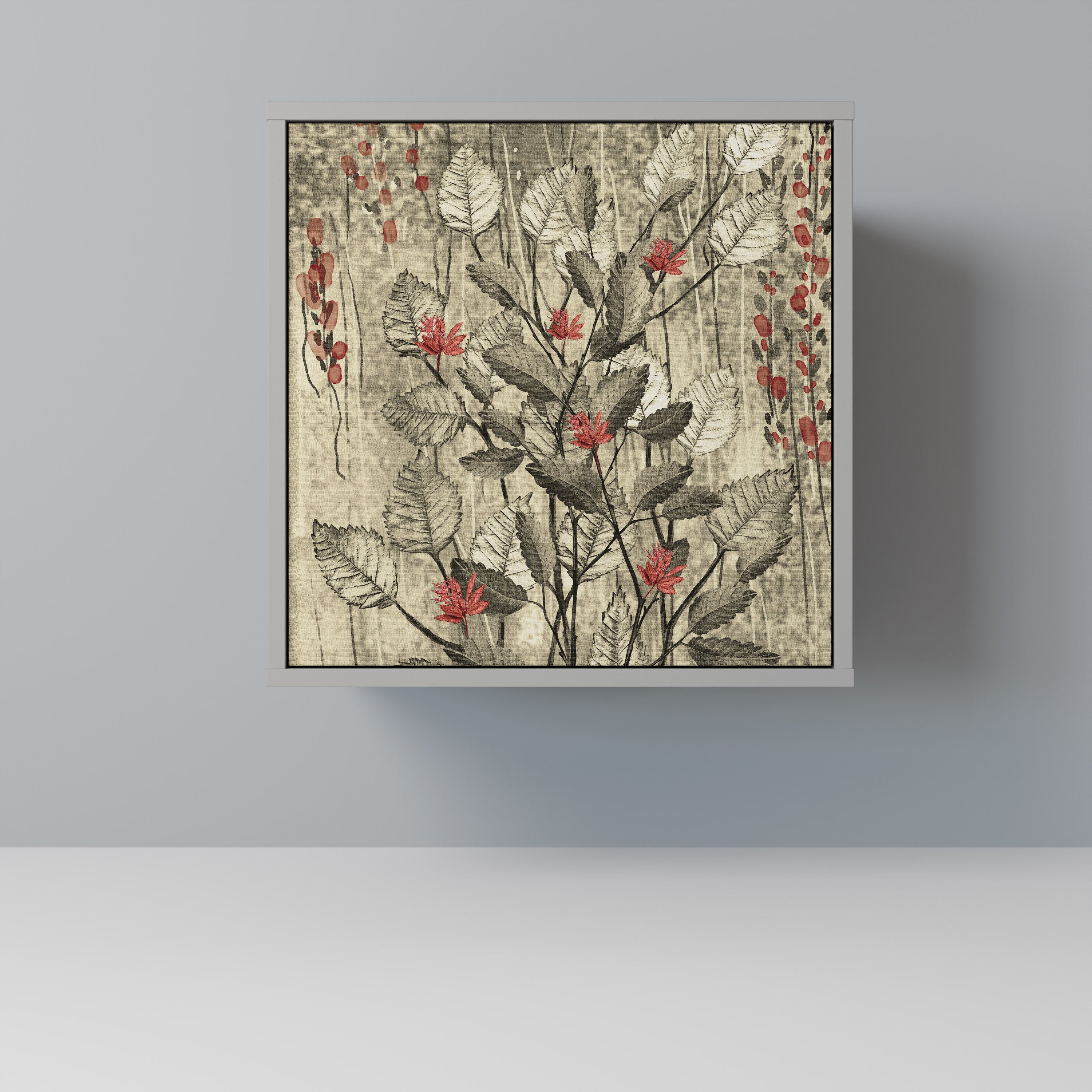 HERBAL GRACE Sideboard mit 1 Tür in Grau