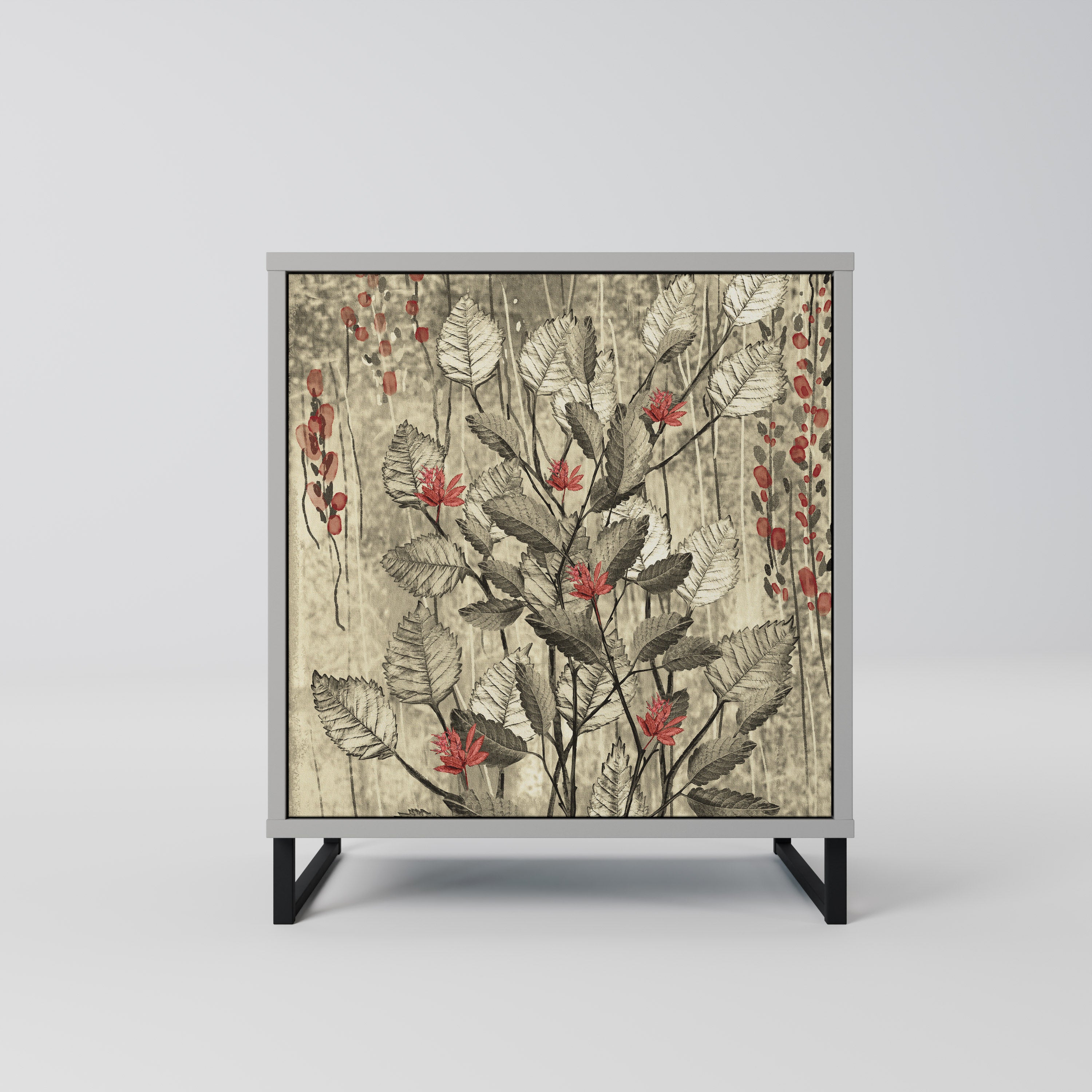 HERBAL GRACE Sideboard mit 1 Tür in Grau