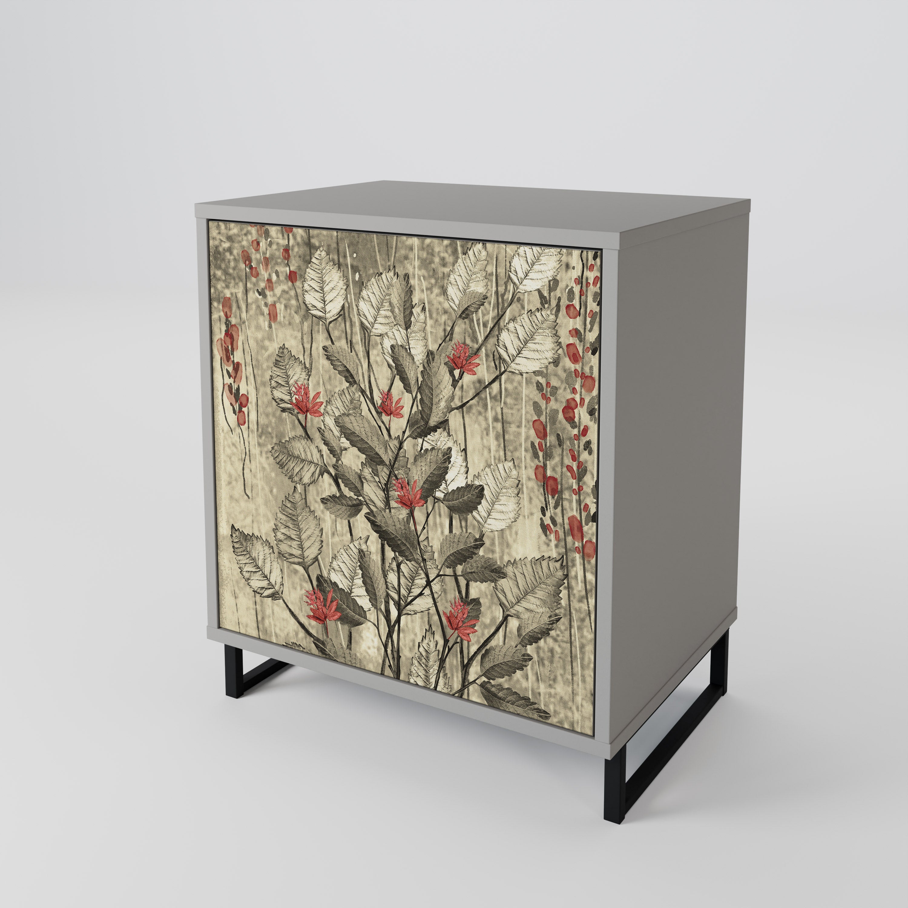 HERBAL GRACE Sideboard mit 1 Tür in Grau