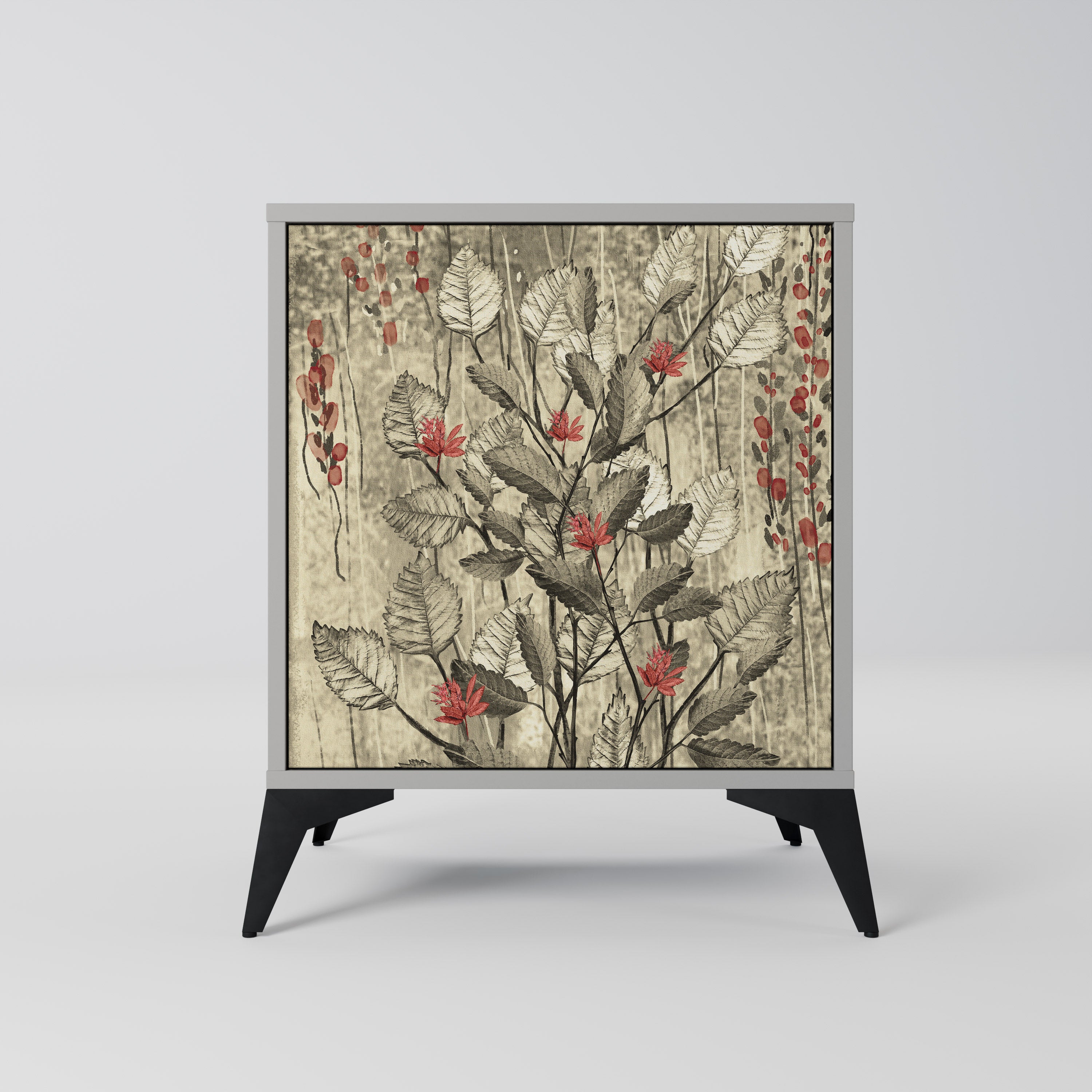 HERBAL GRACE Sideboard mit 1 Tür in Grau