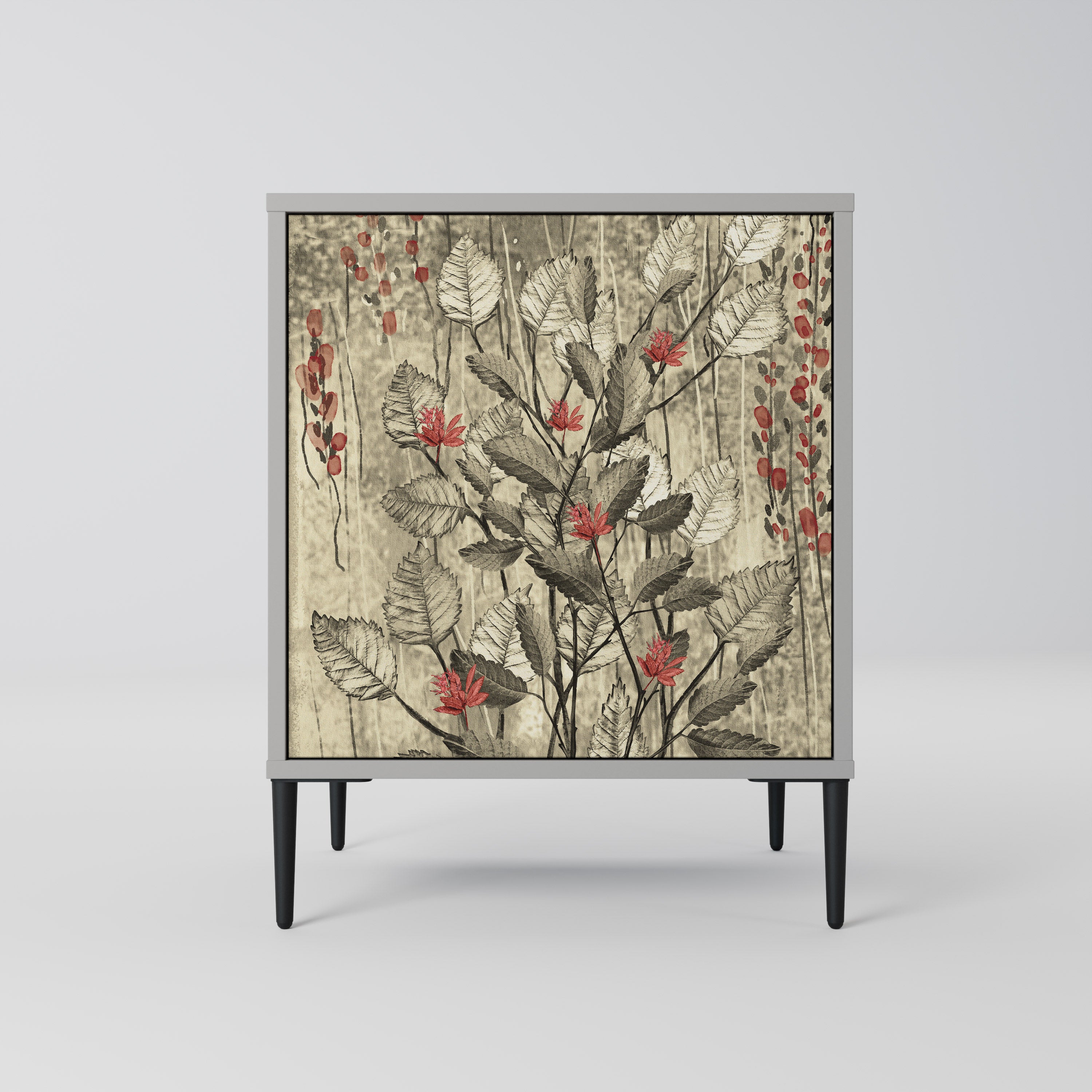 HERBAL GRACE Sideboard mit 1 Tür in Grau