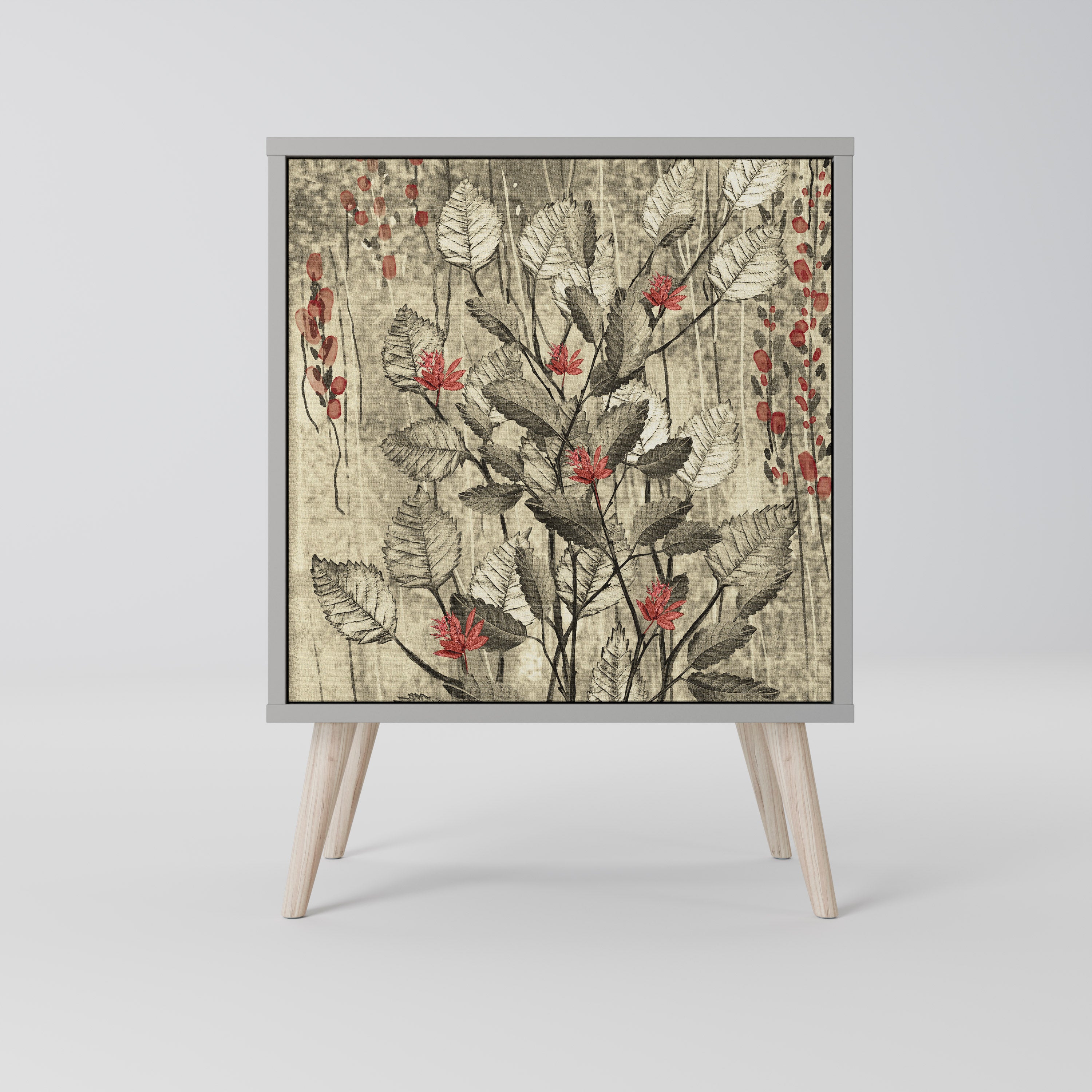 HERBAL GRACE Sideboard mit 1 Tür in Grau