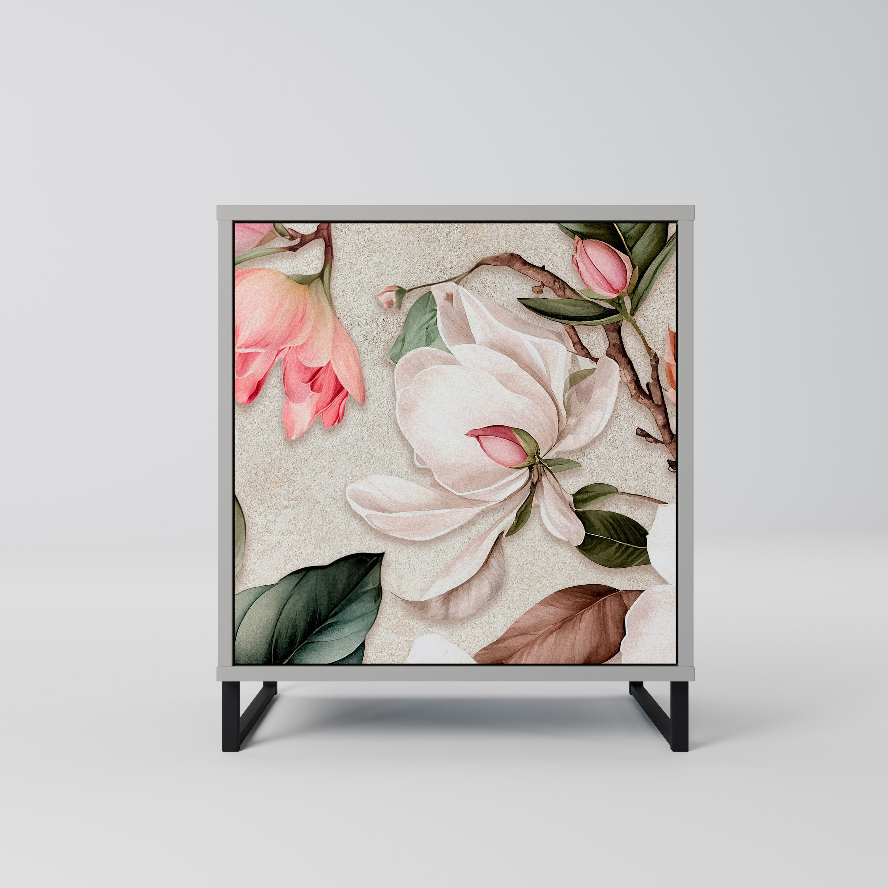 FLORAL GRACE Sideboard mit 1 Tür in Grau