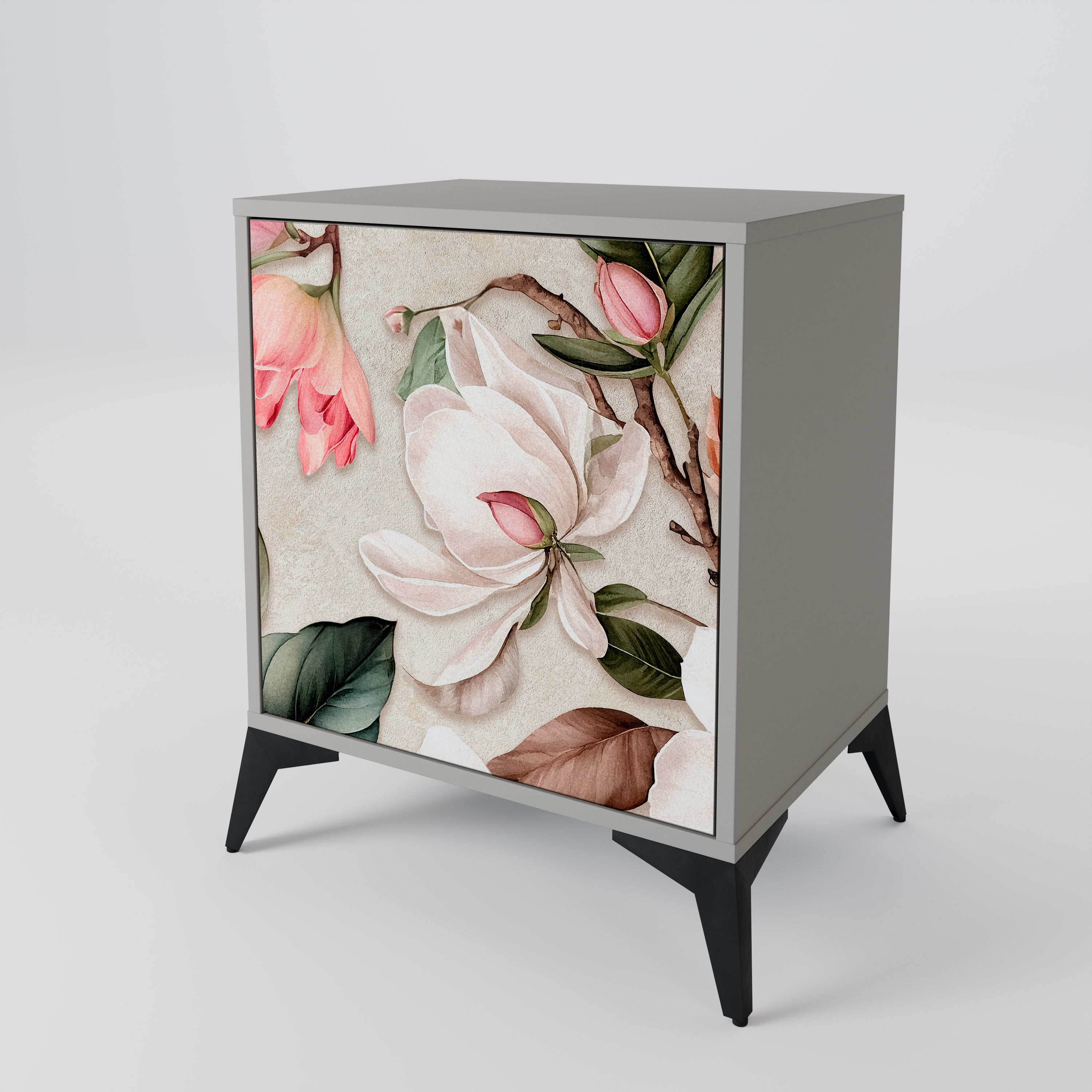 FLORAL GRACE Sideboard mit 1 Tür in Grau