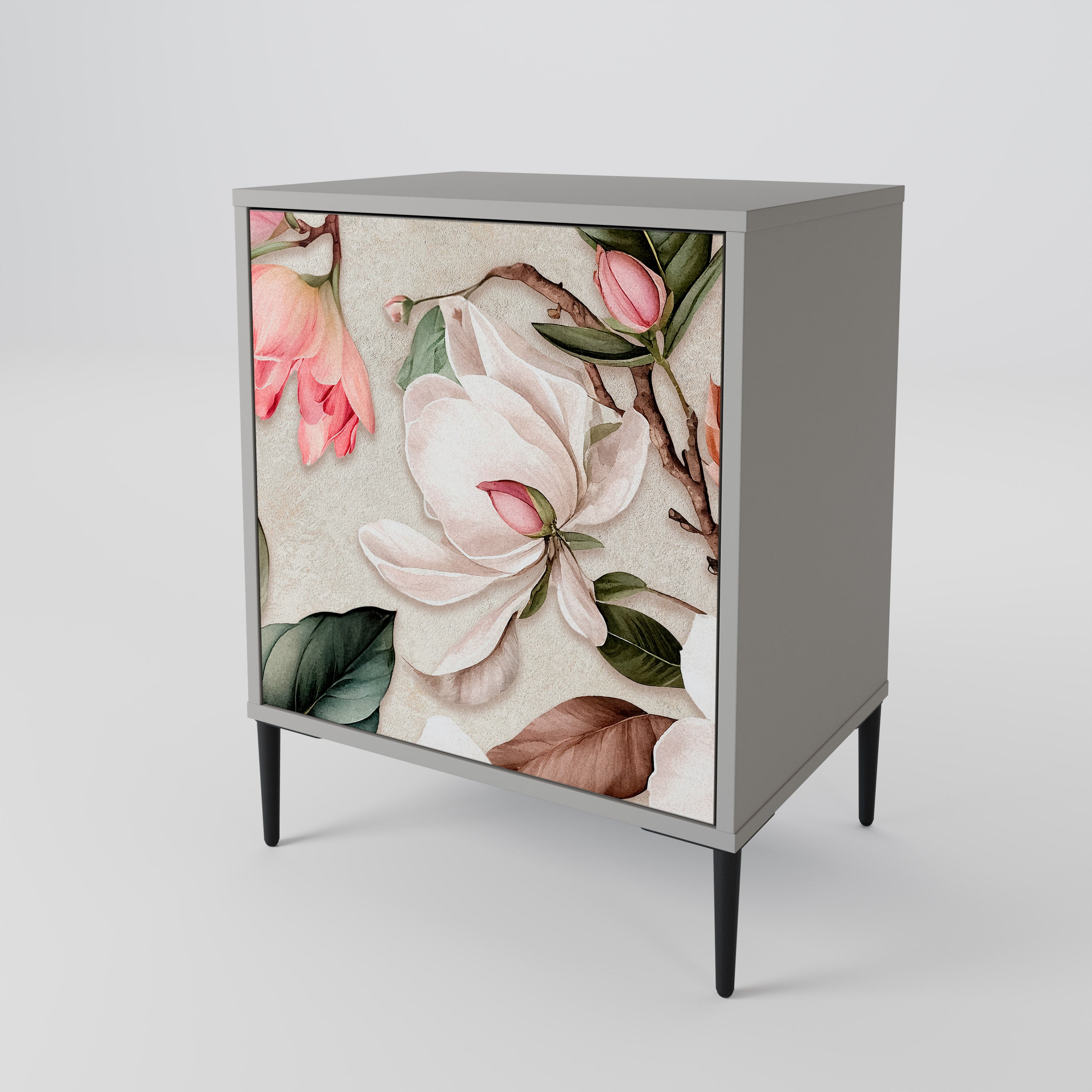 FLORAL GRACE Sideboard mit 1 Tür in Grau