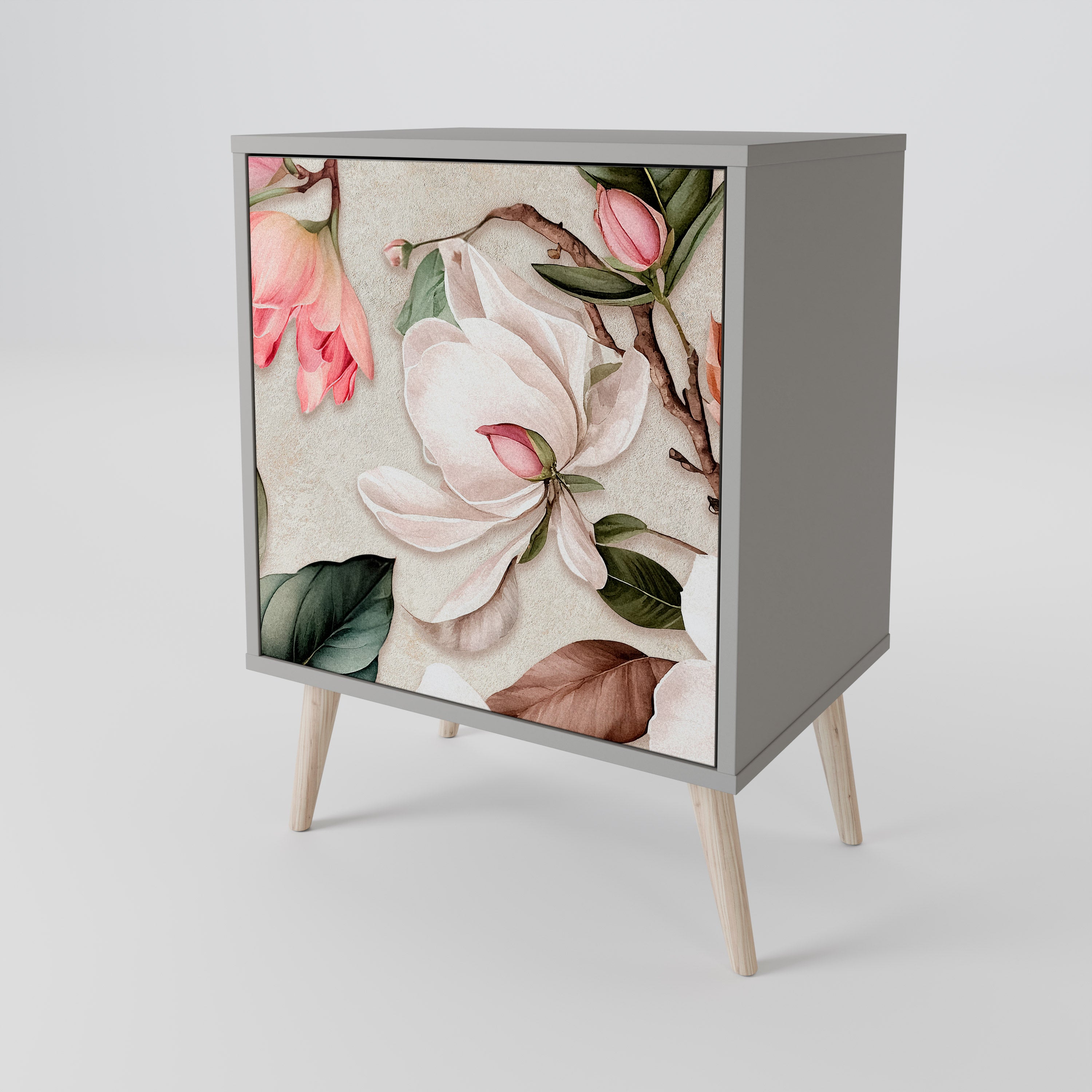FLORAL GRACE Sideboard mit 1 Tür in Grau
