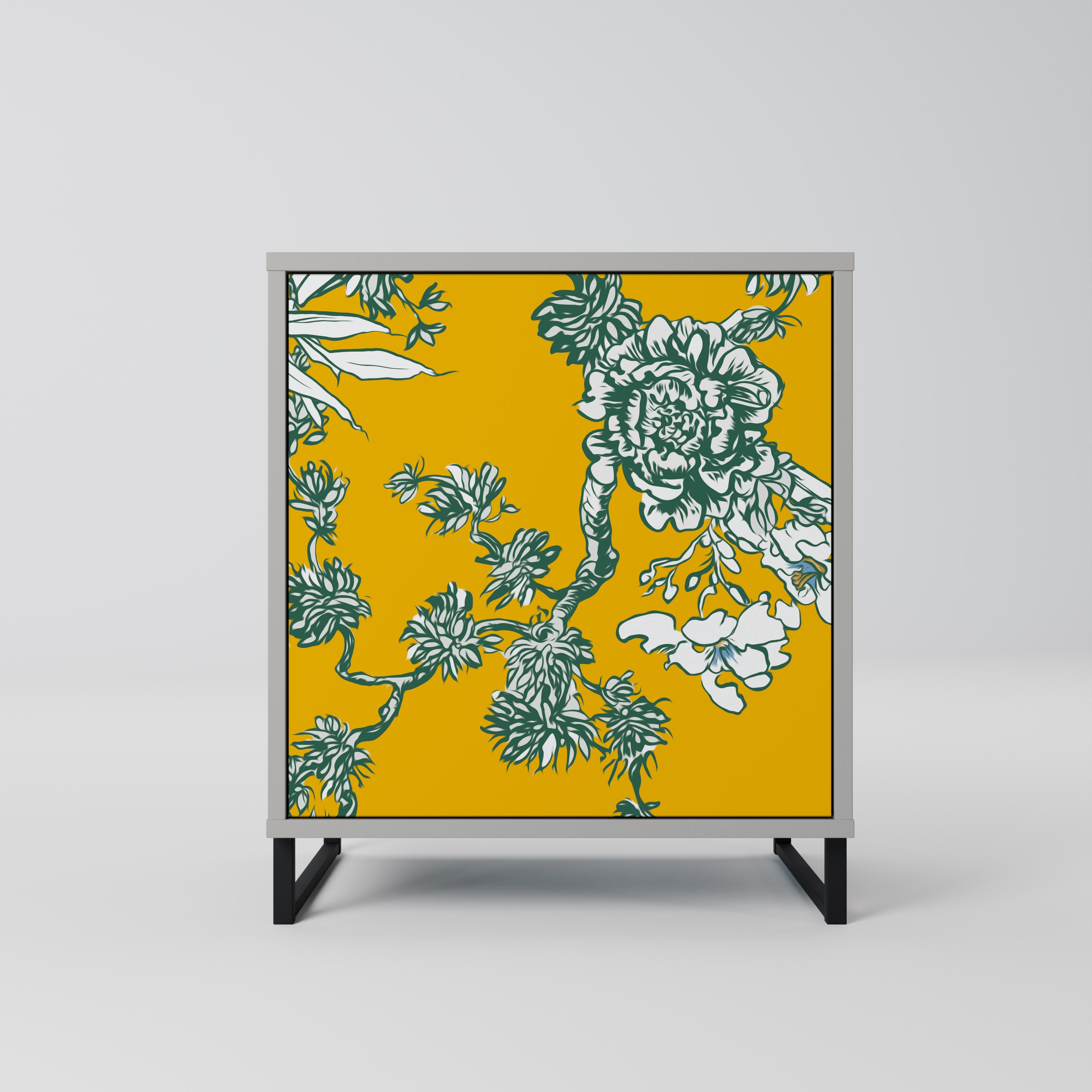 YELLOW CHINOISERIE Sideboard mit 1 Tür in Grau