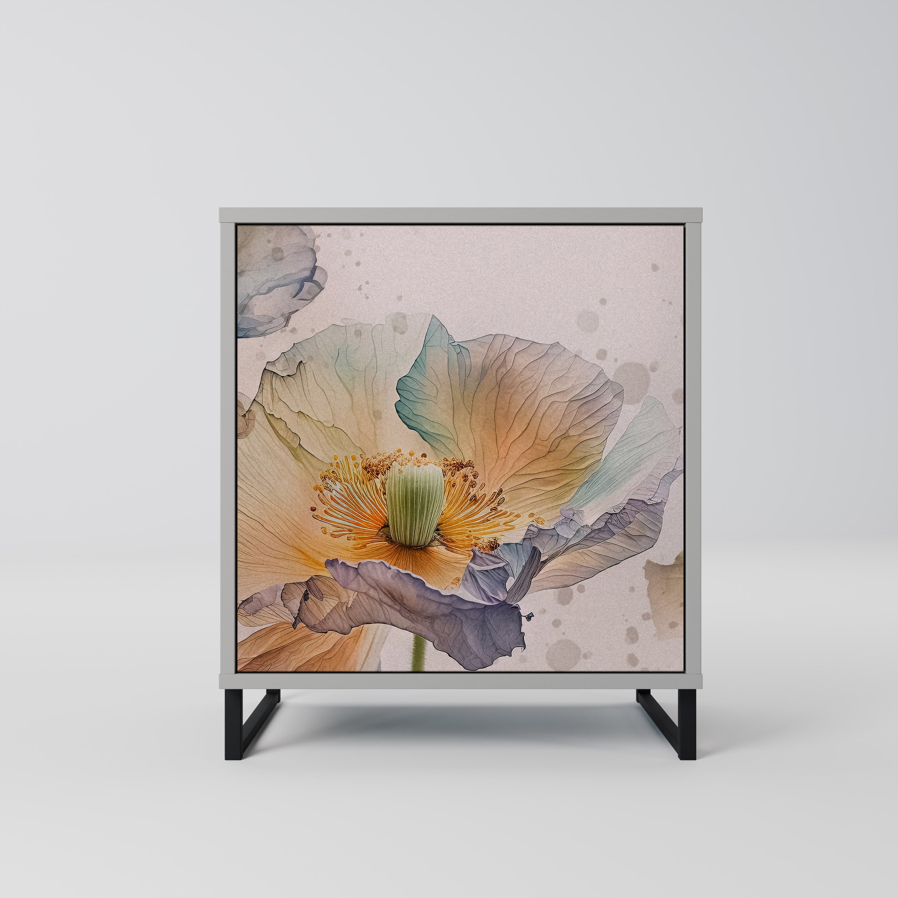 SOFTEN POPPY Sideboard mit 1 Tür in Grau