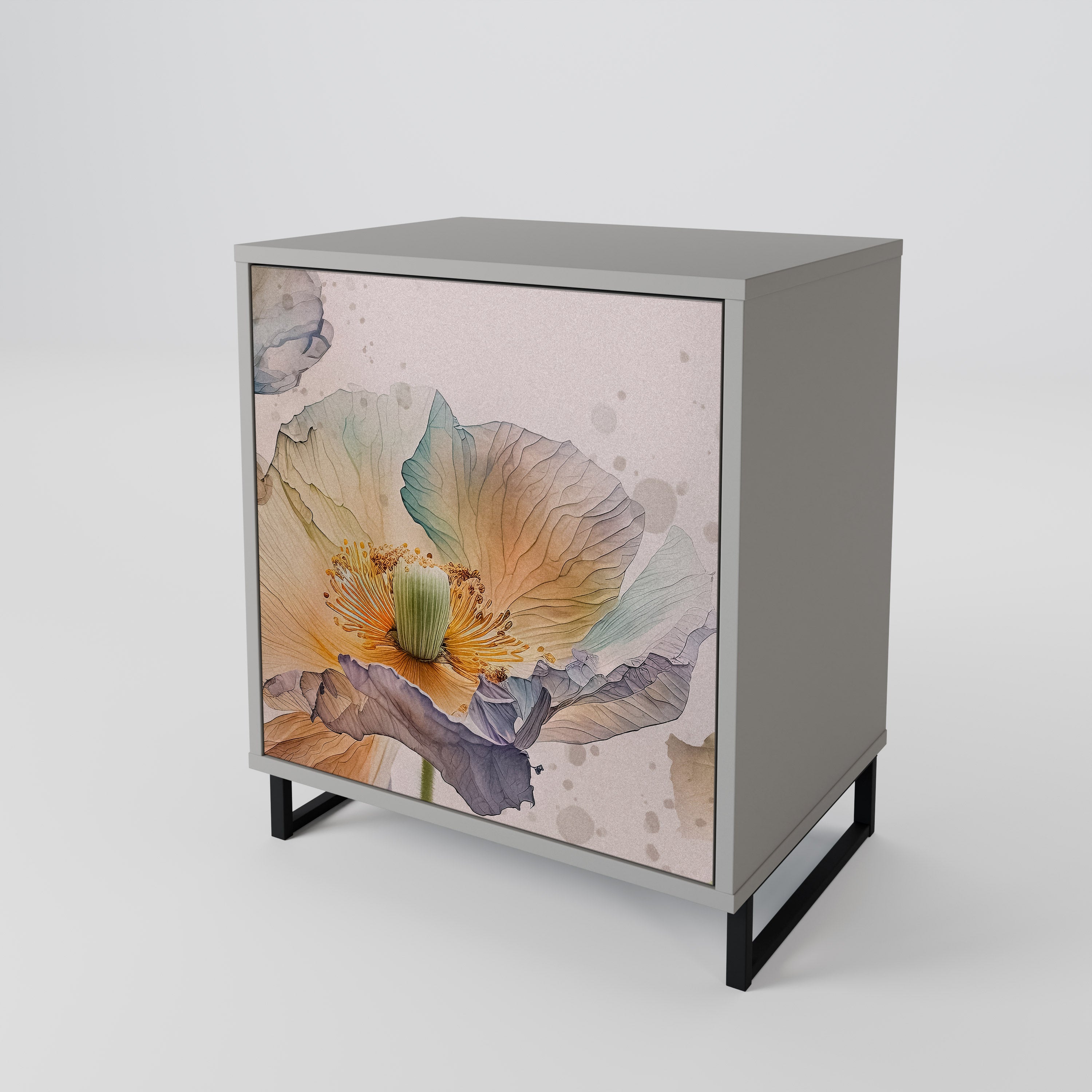 SOFTEN POPPY Sideboard mit 1 Tür in Grau