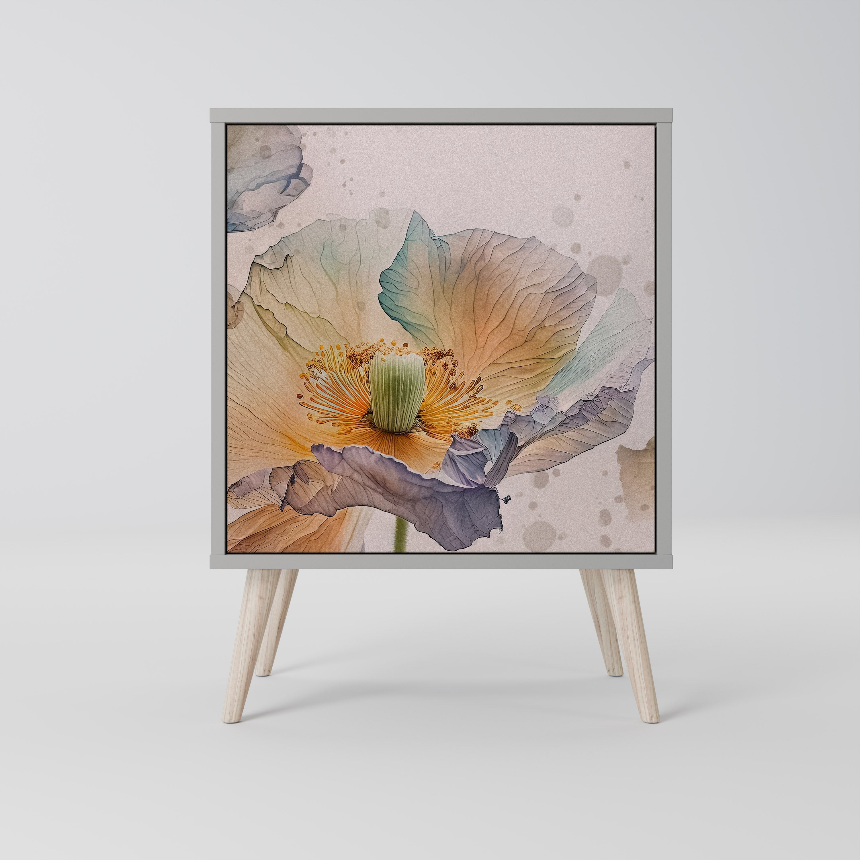 SOFTEN POPPY Sideboard mit 1 Tür in Grau