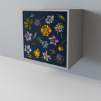 FLOWERS ON NAVY BLUE Sideboard mit 1 Tür in Grau