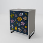 FLOWERS ON NAVY BLUE Sideboard mit 1 Tür in Grau
