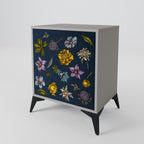 FLOWERS ON NAVY BLUE Sideboard mit 1 Tür in Grau