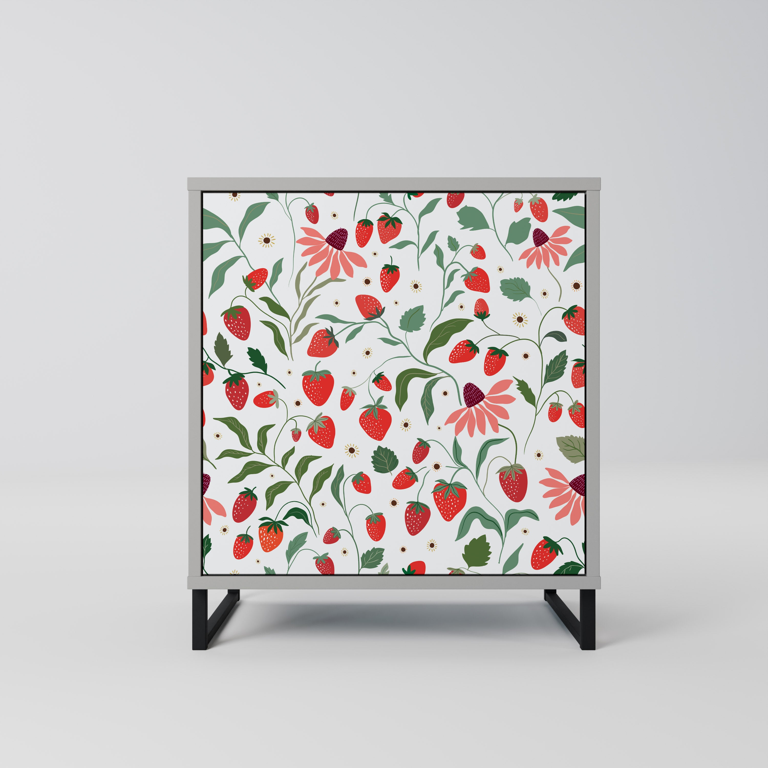 FLOWERS AND STRAWBERRIES Sideboard mit 1 Tür in Grau