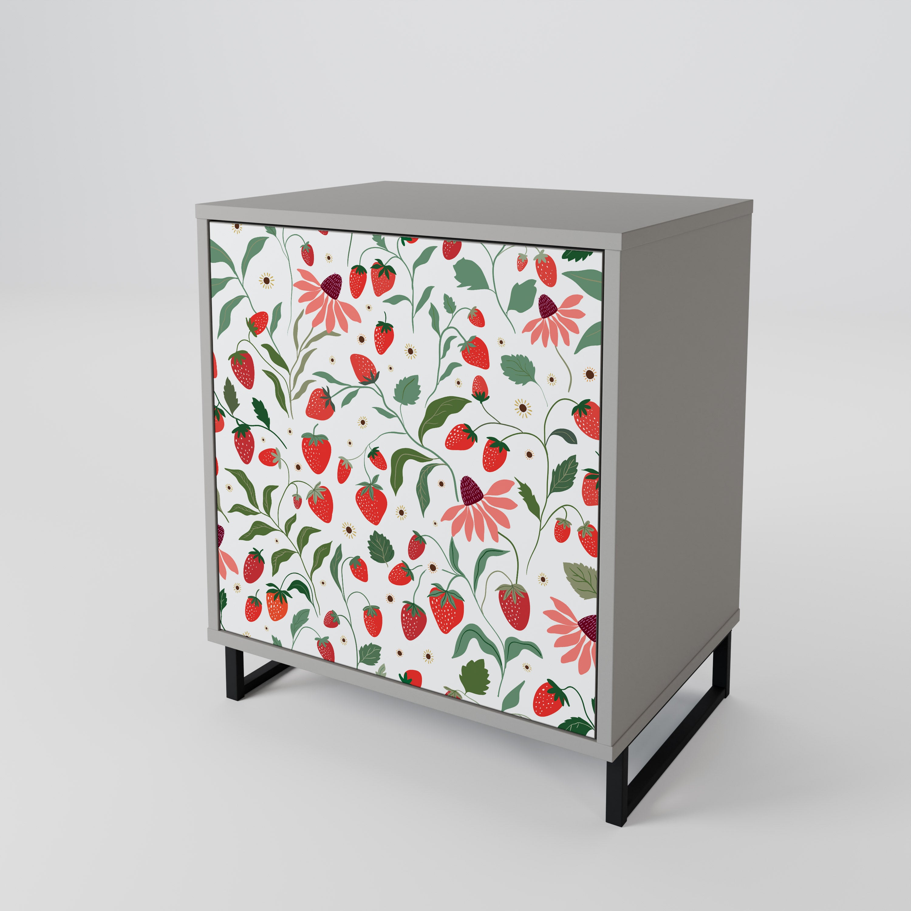 FLOWERS AND STRAWBERRIES Sideboard mit 1 Tür in Grau