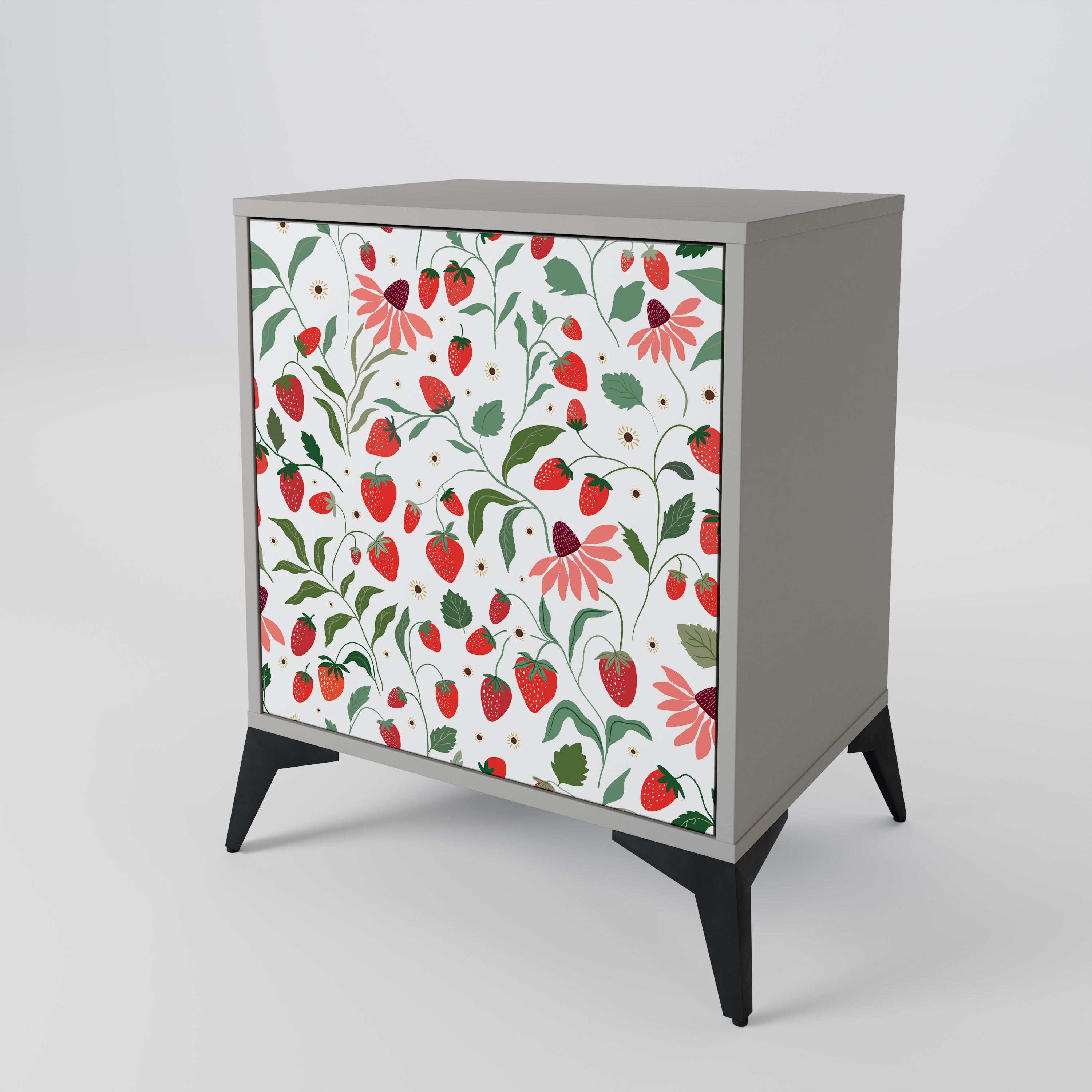 FLOWERS AND STRAWBERRIES Sideboard mit 1 Tür in Grau