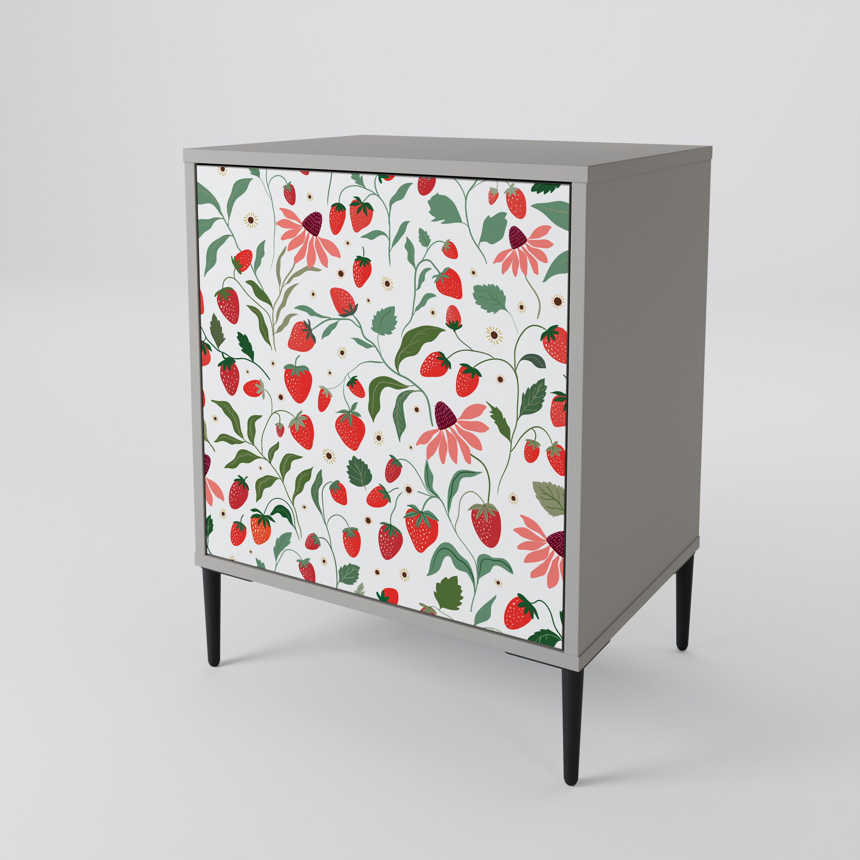 FLOWERS AND STRAWBERRIES Sideboard mit 1 Tür in Grau