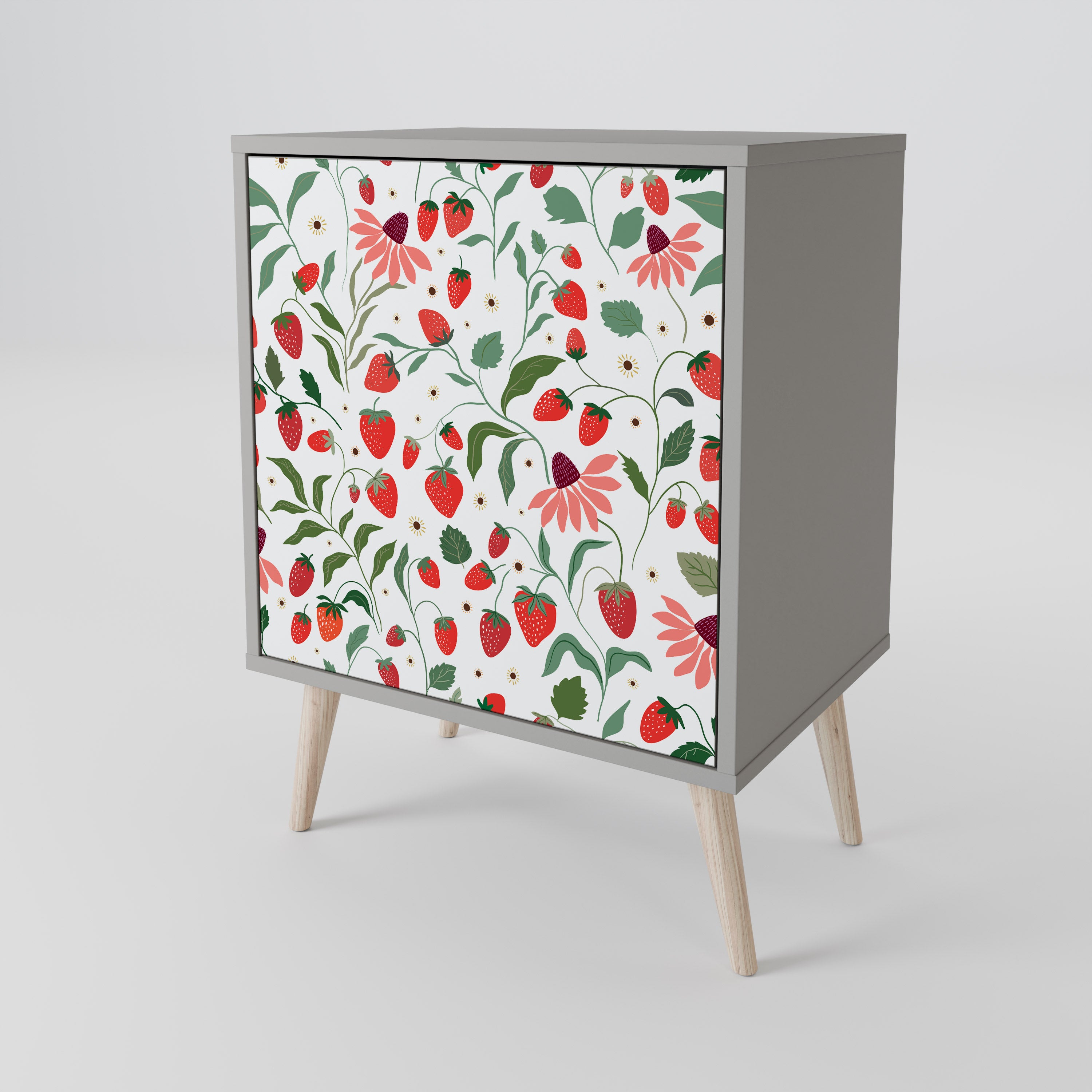 FLOWERS AND STRAWBERRIES Sideboard mit 1 Tür in Grau