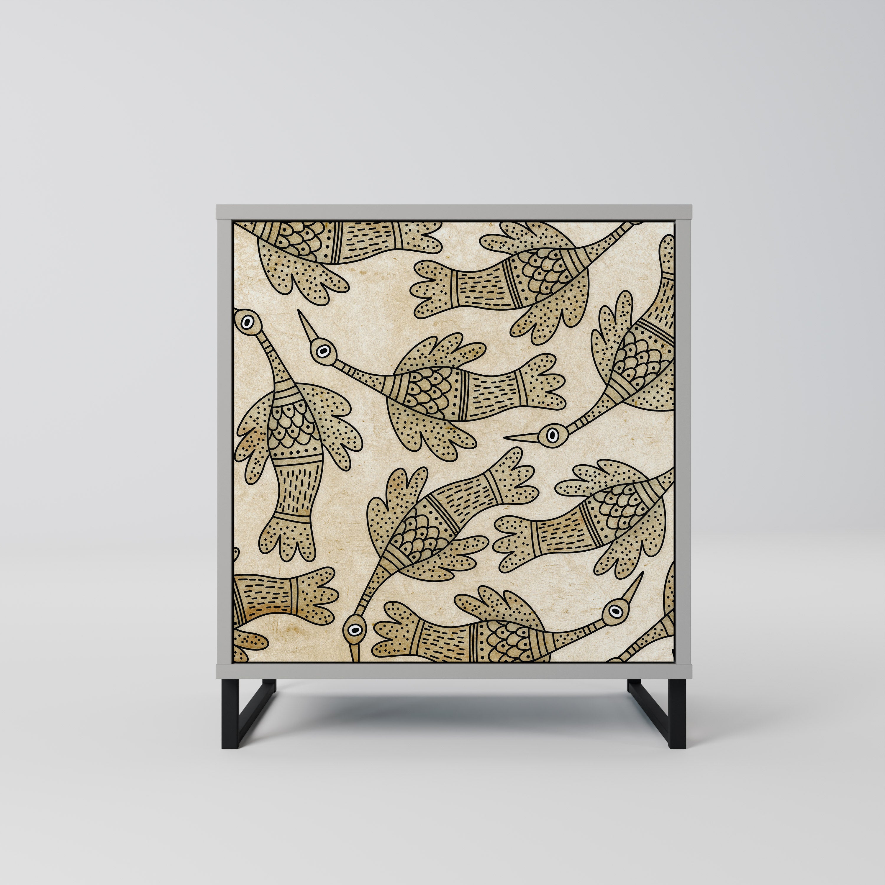 ALMONDINE SONGBIRD Sideboard mit 1 Tür in Grau