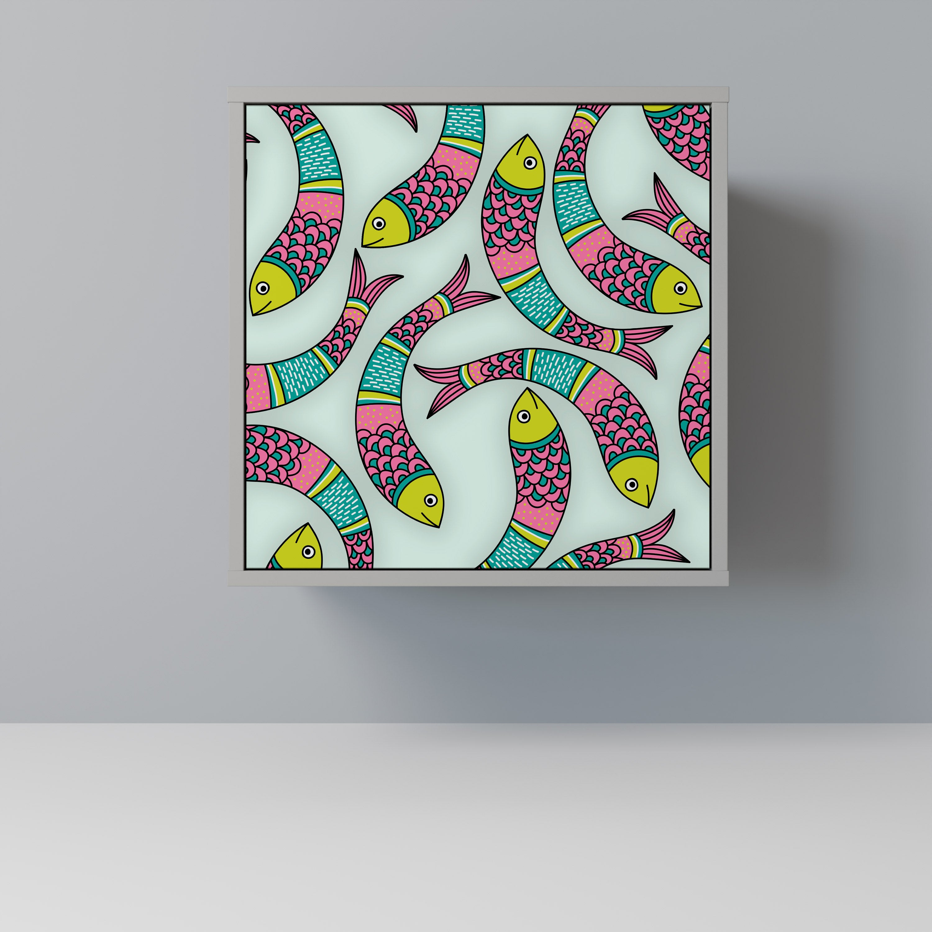 INDIAN FISH Sideboard mit 1 Tür in Grau