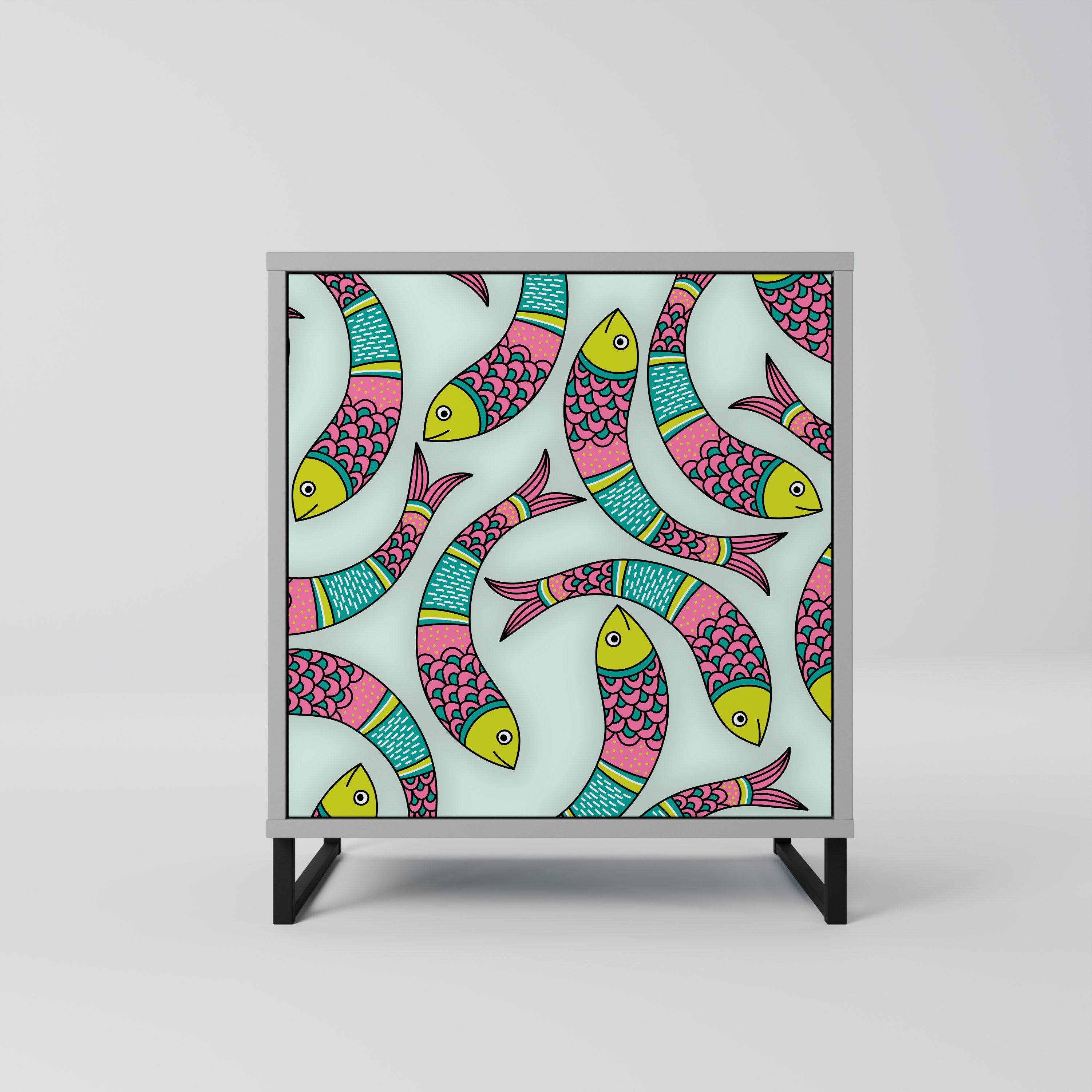 INDIAN FISH Sideboard mit 1 Tür in Grau