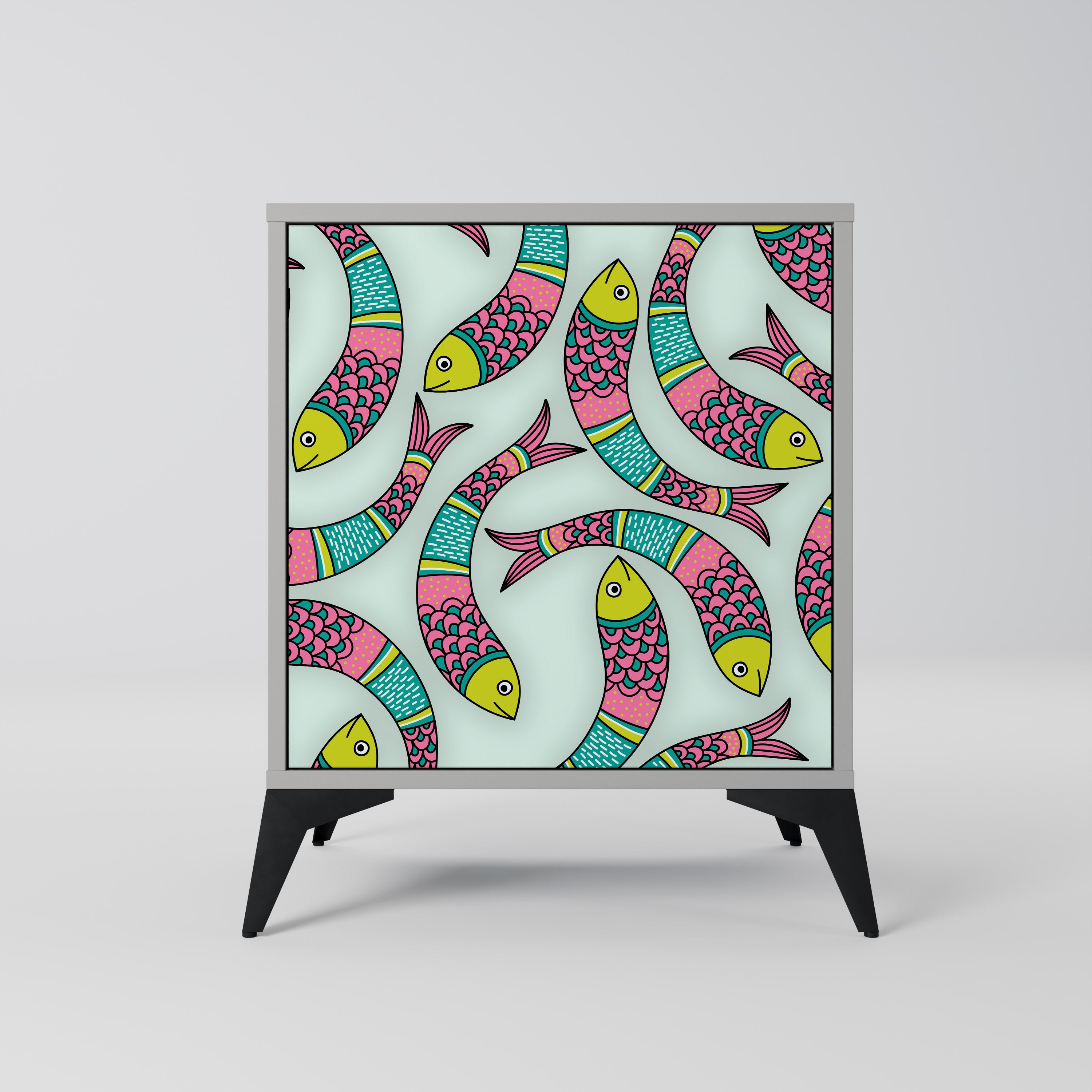 INDIAN FISH Sideboard mit 1 Tür in Grau