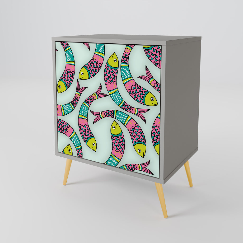 INDIAN FISH Sideboard mit 1 Tür in Grau