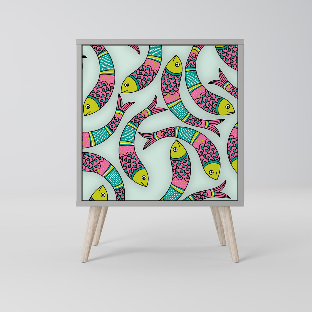 INDIAN FISH Sideboard mit 1 Tür in Grau