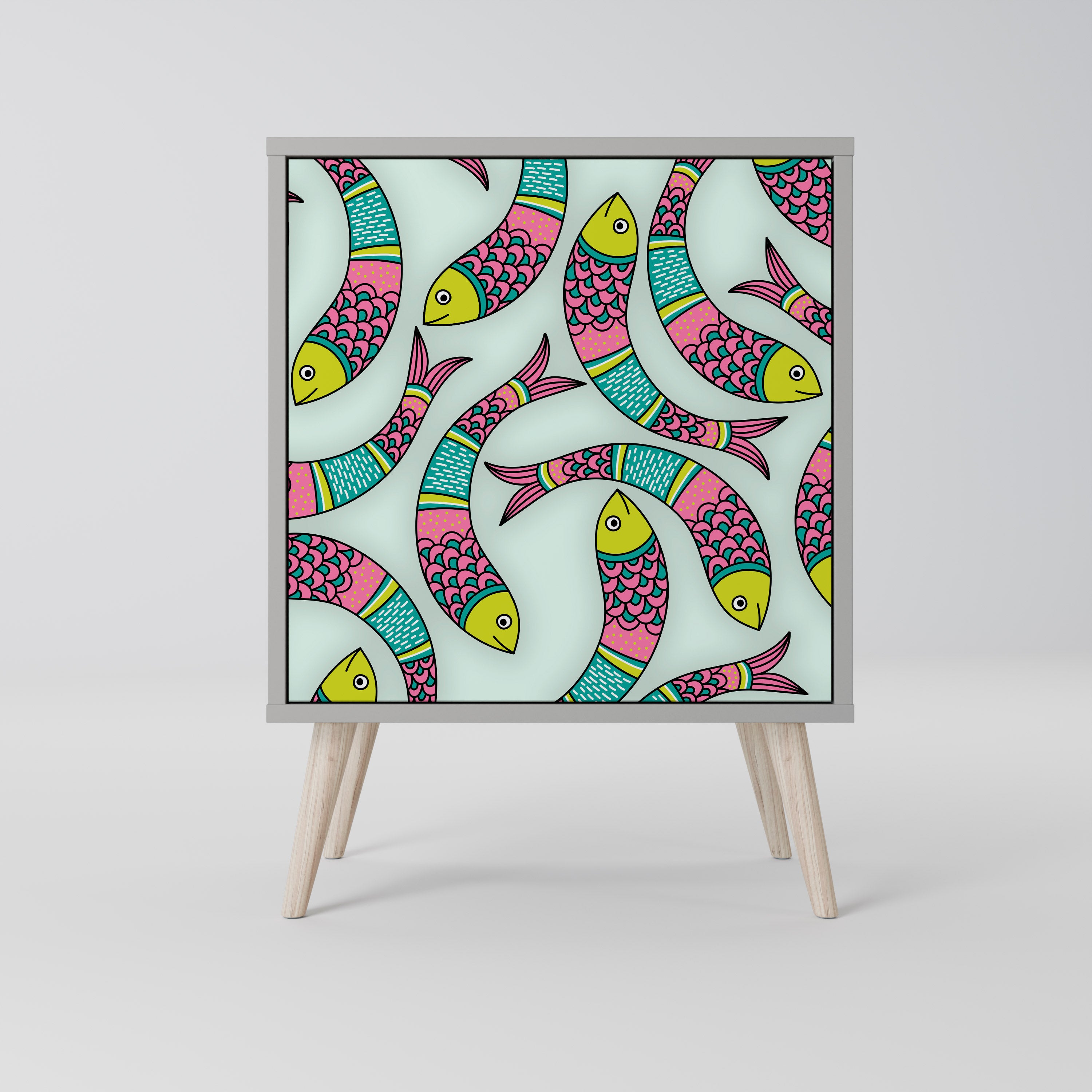 INDIAN FISH Sideboard mit 1 Tür in Grau