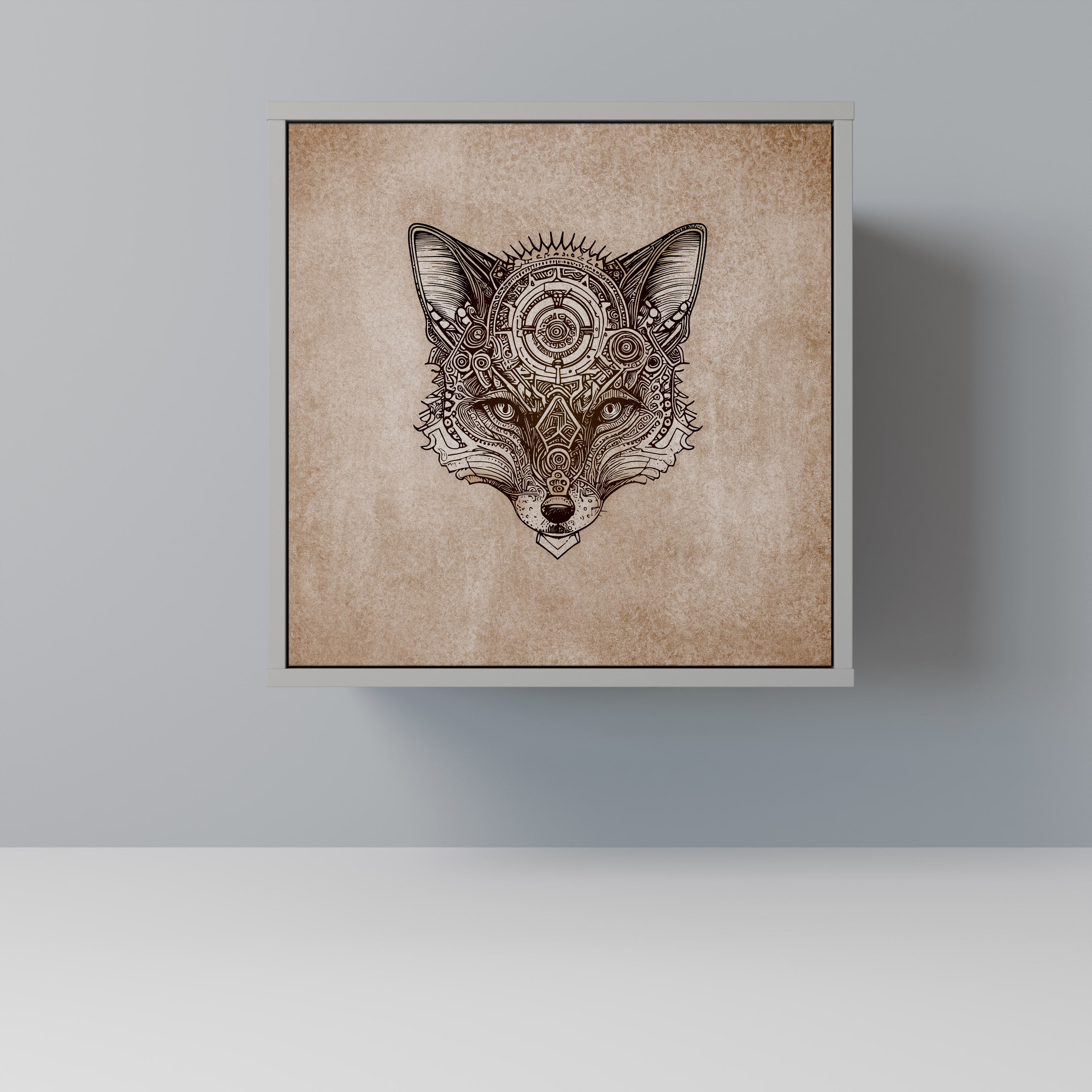 STEAMPUNK CLAN Sideboard mit 1 Tür in Grau