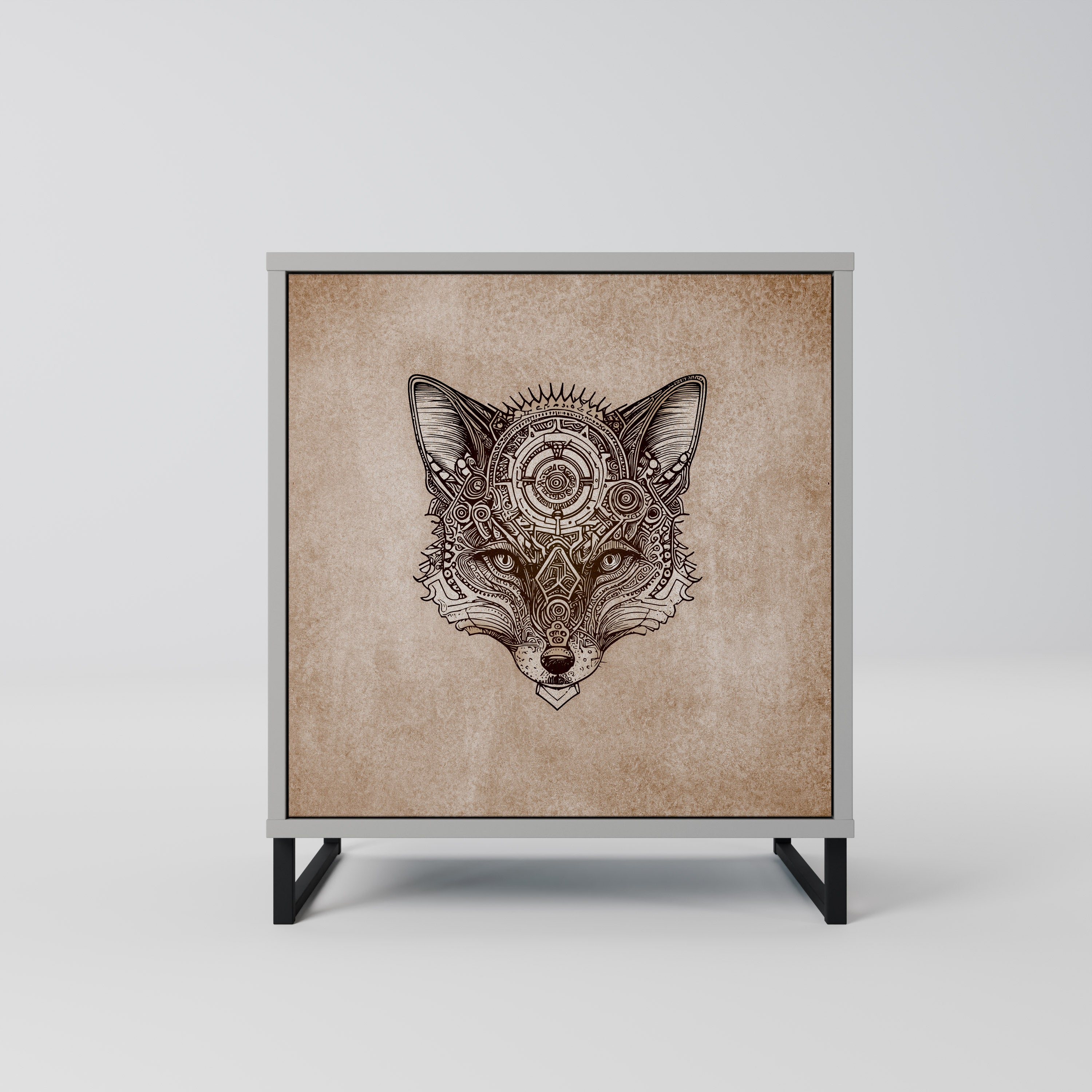 STEAMPUNK CLAN Sideboard mit 1 Tür in Grau