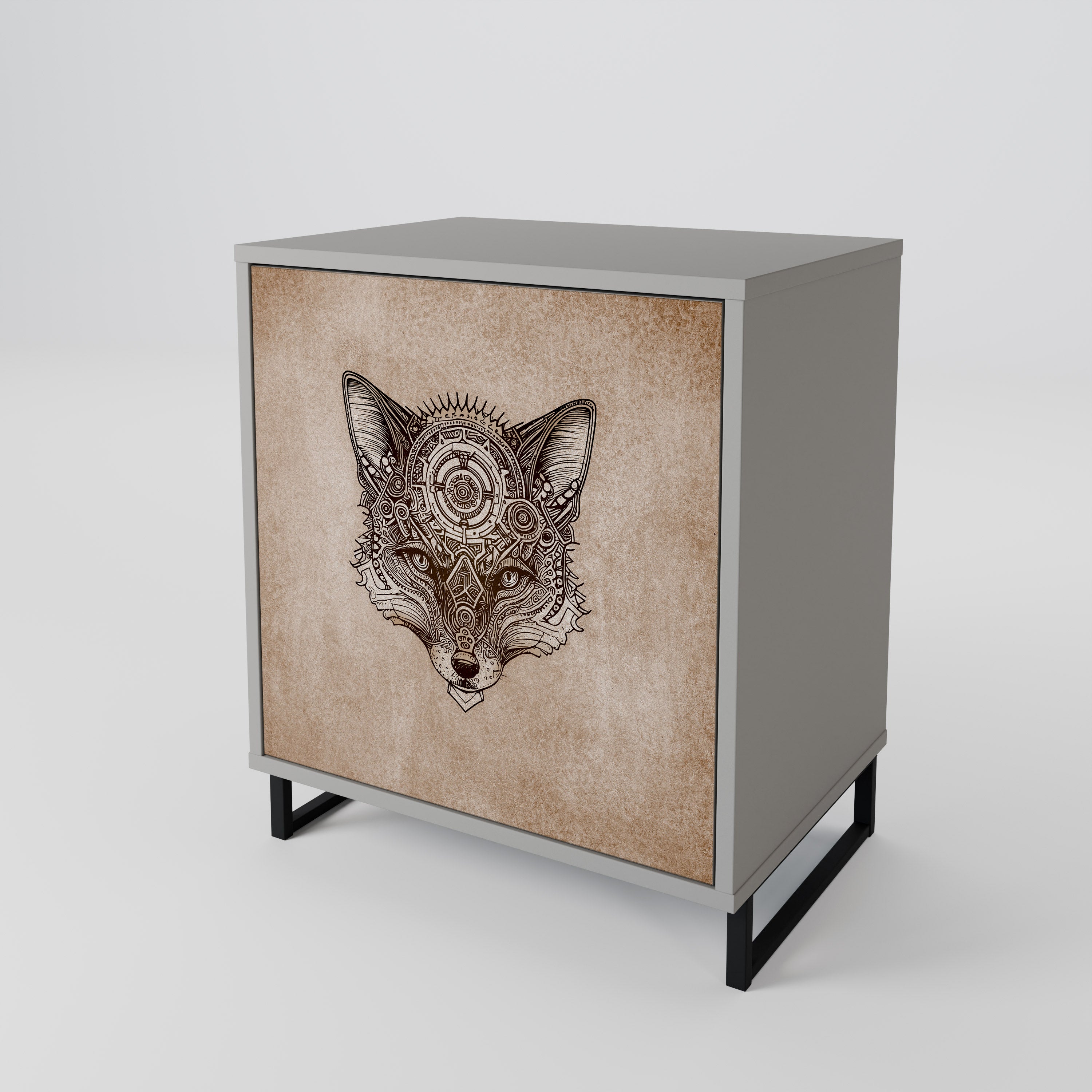 STEAMPUNK CLAN Sideboard mit 1 Tür in Grau