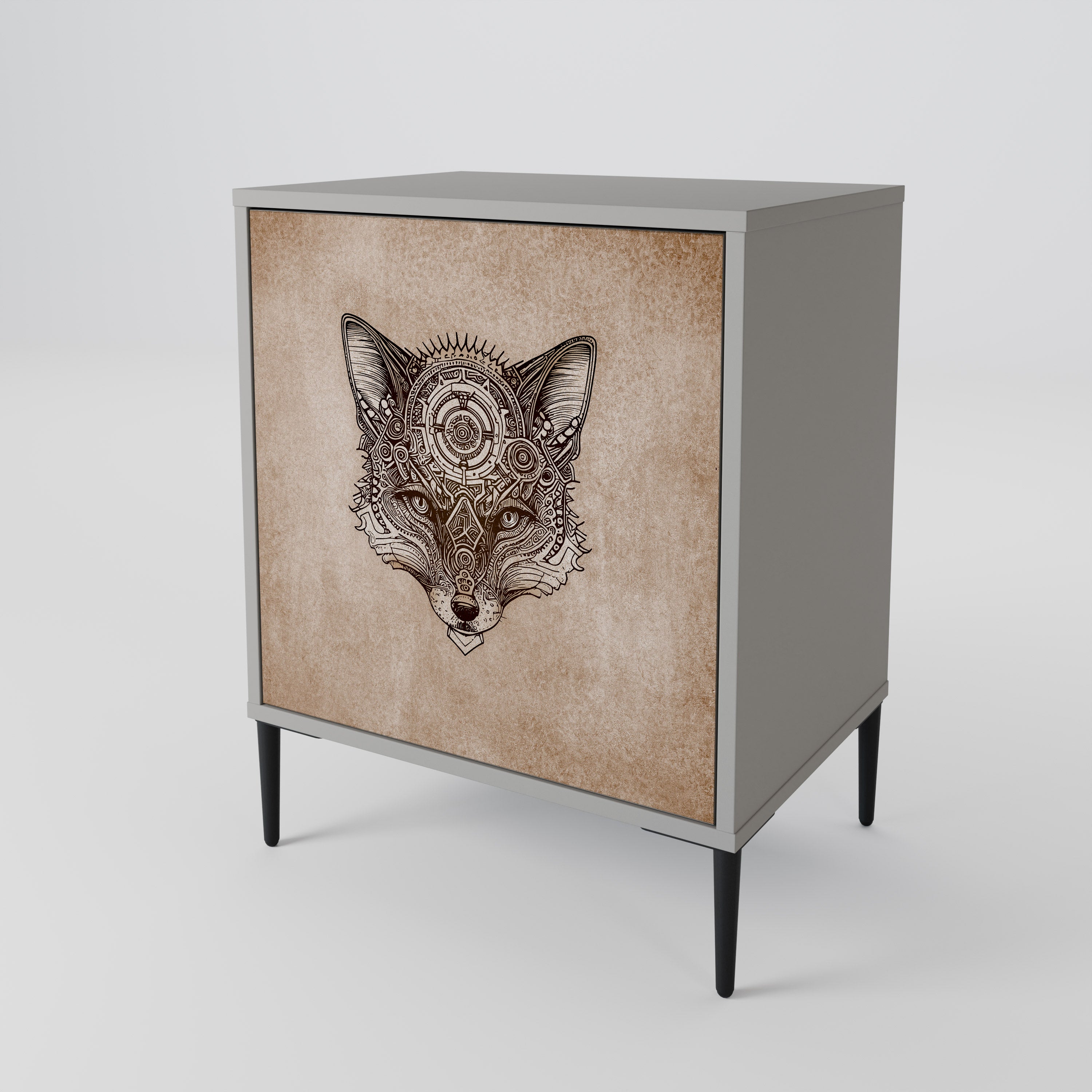 STEAMPUNK CLAN Sideboard mit 1 Tür in Grau