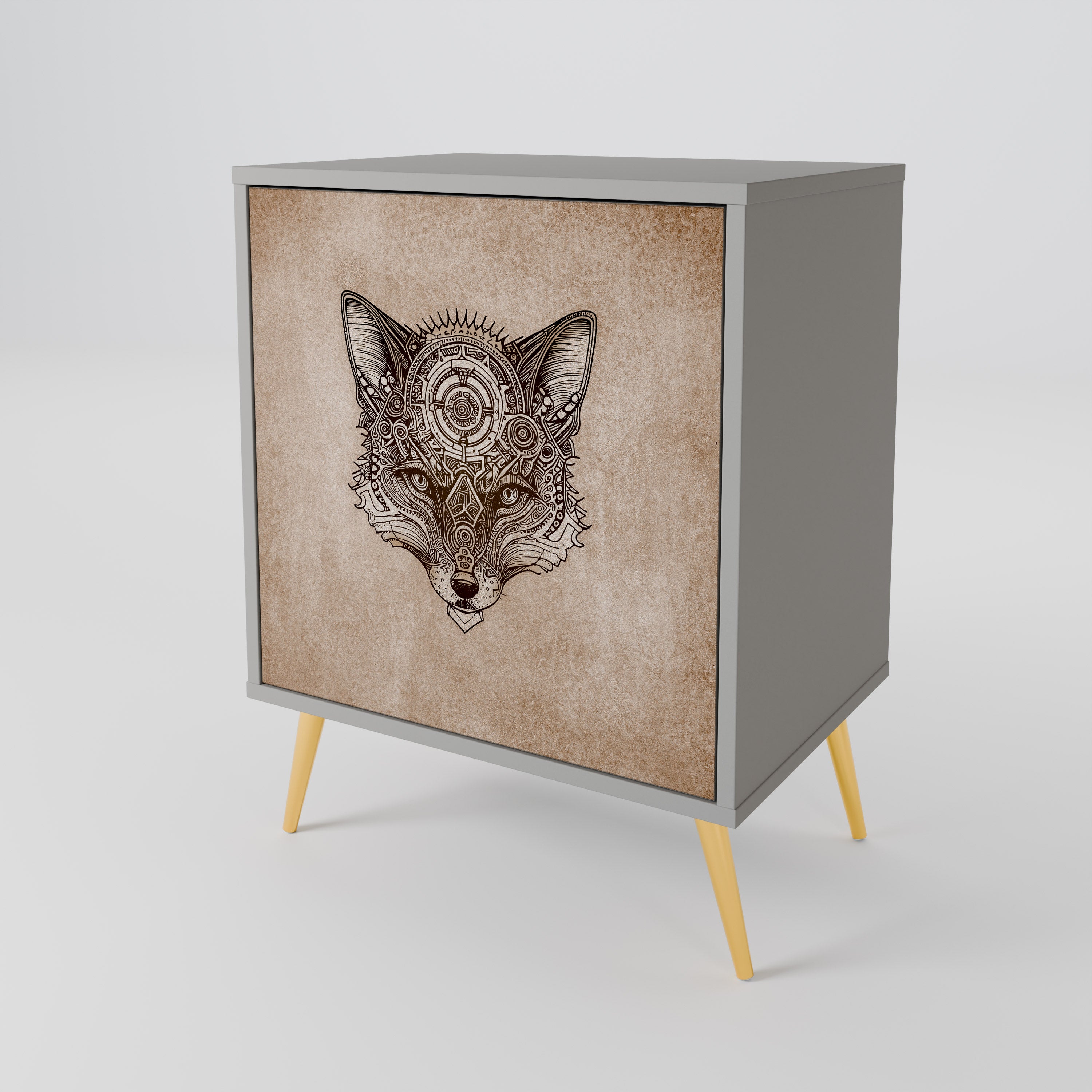 STEAMPUNK CLAN Sideboard mit 1 Tür in Grau