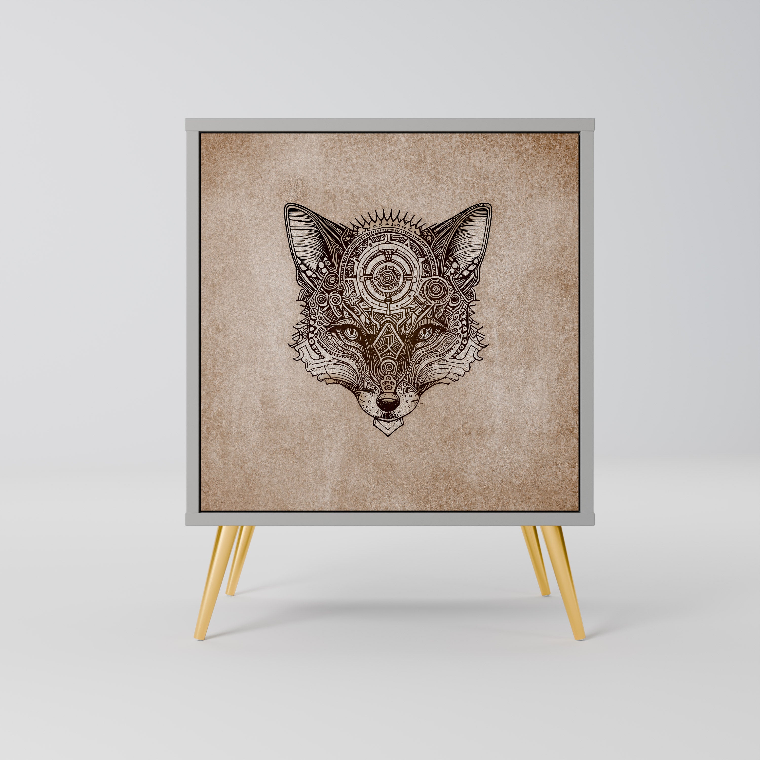 STEAMPUNK CLAN Sideboard mit 1 Tür in Grau