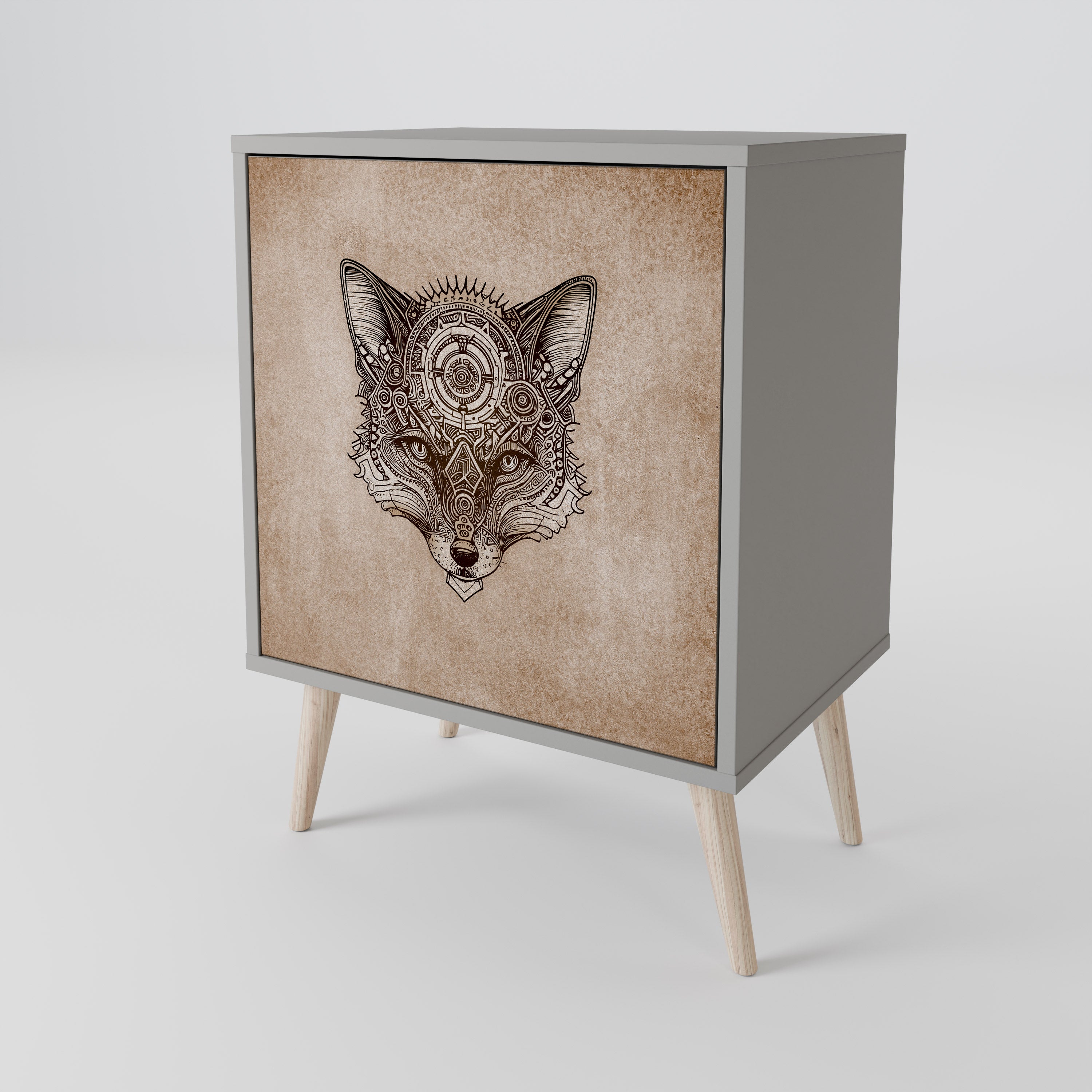 STEAMPUNK CLAN Sideboard mit 1 Tür in Grau