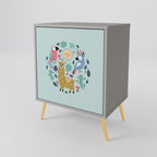 COLORFUL ALPACAS Sideboard mit 1 Tür in Grau