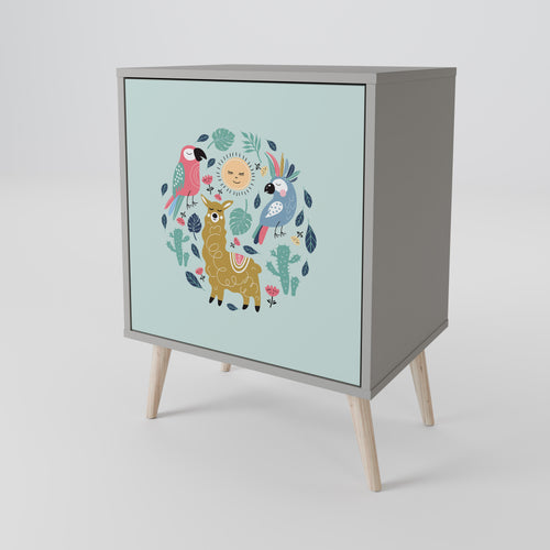 COLORFUL ALPACAS Sideboard mit 1 Tür in Grau