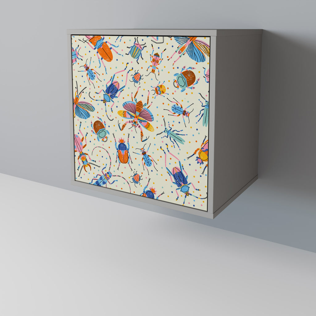 COLORFUL INSECTS Sideboard mit 1 Tür in Grau