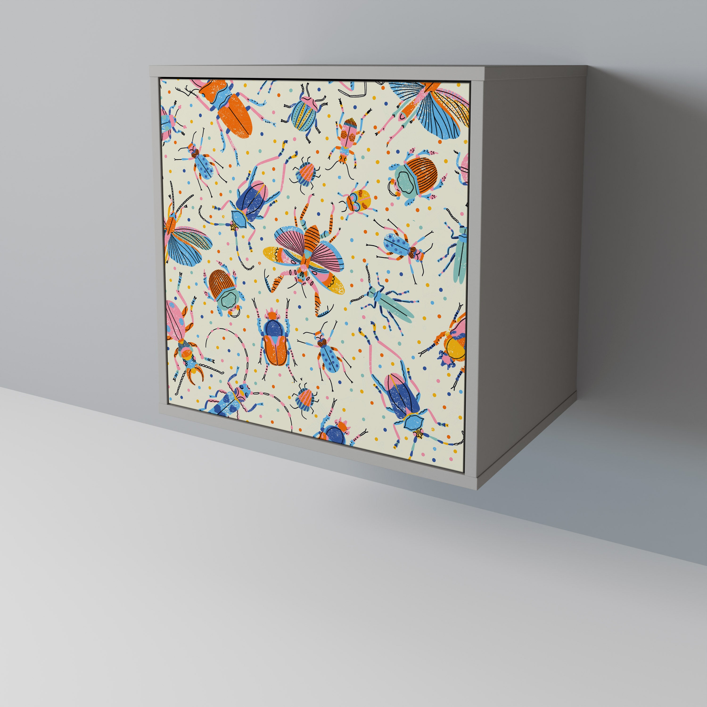 COLORFUL INSECTS Sideboard mit 1 Tür in Grau