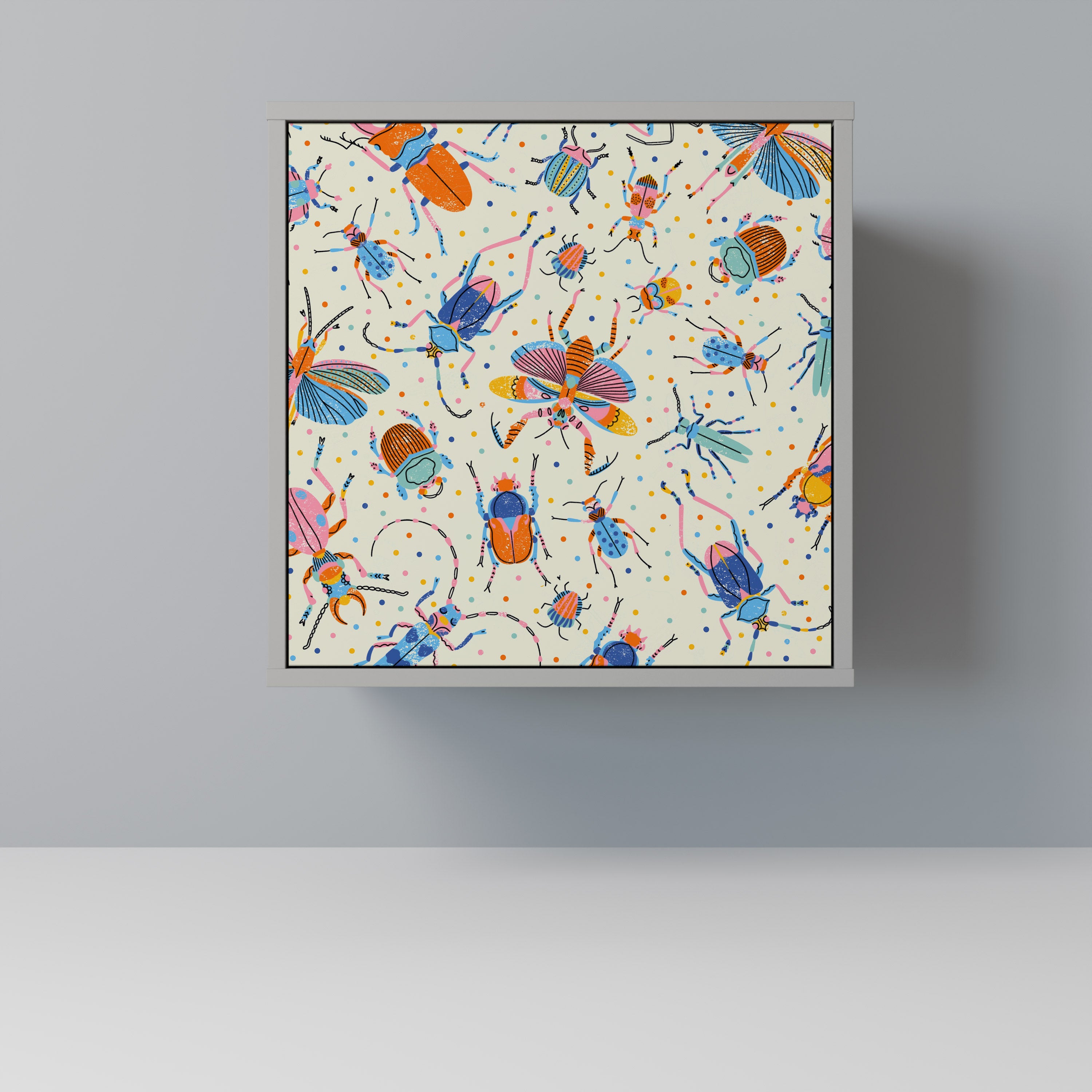 COLORFUL INSECTS Sideboard mit 1 Tür in Grau