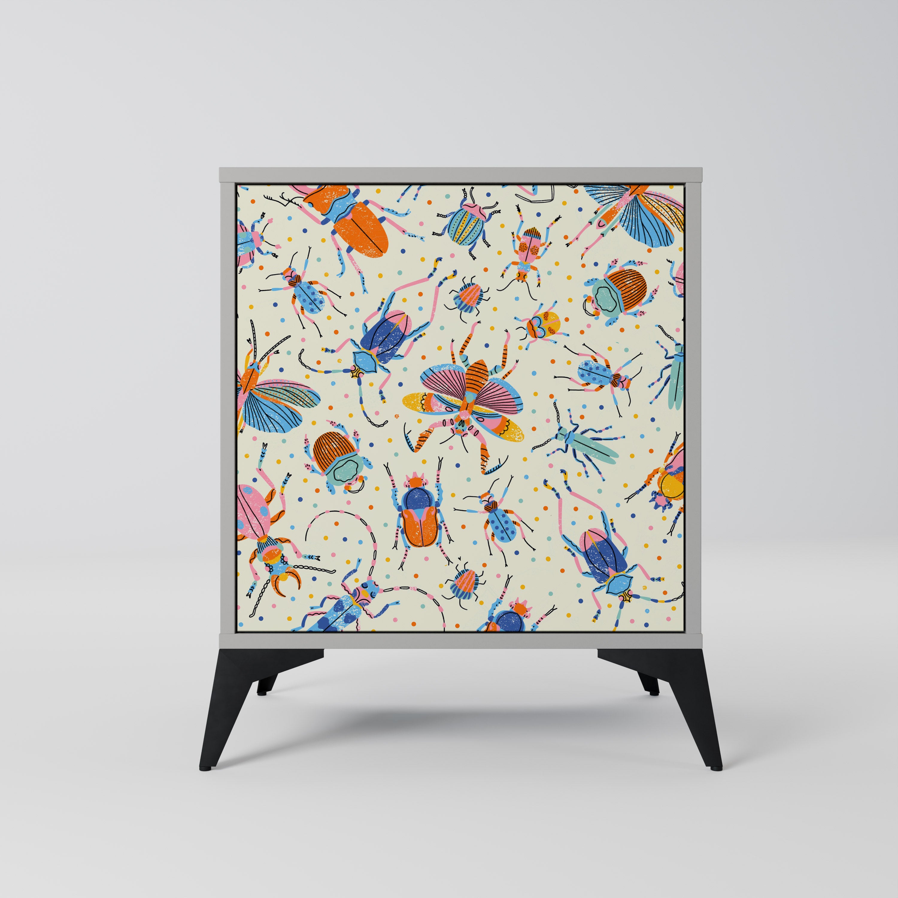 COLORFUL INSECTS Sideboard mit 1 Tür in Grau