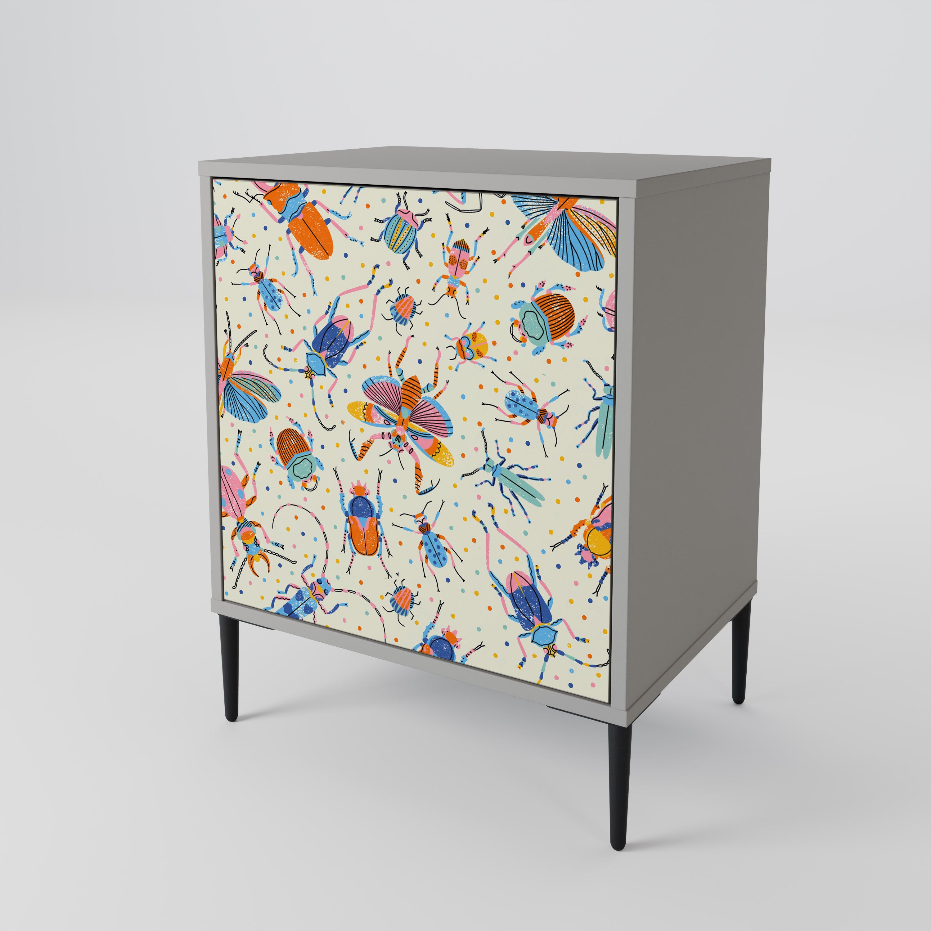 COLORFUL INSECTS Sideboard mit 1 Tür in Grau